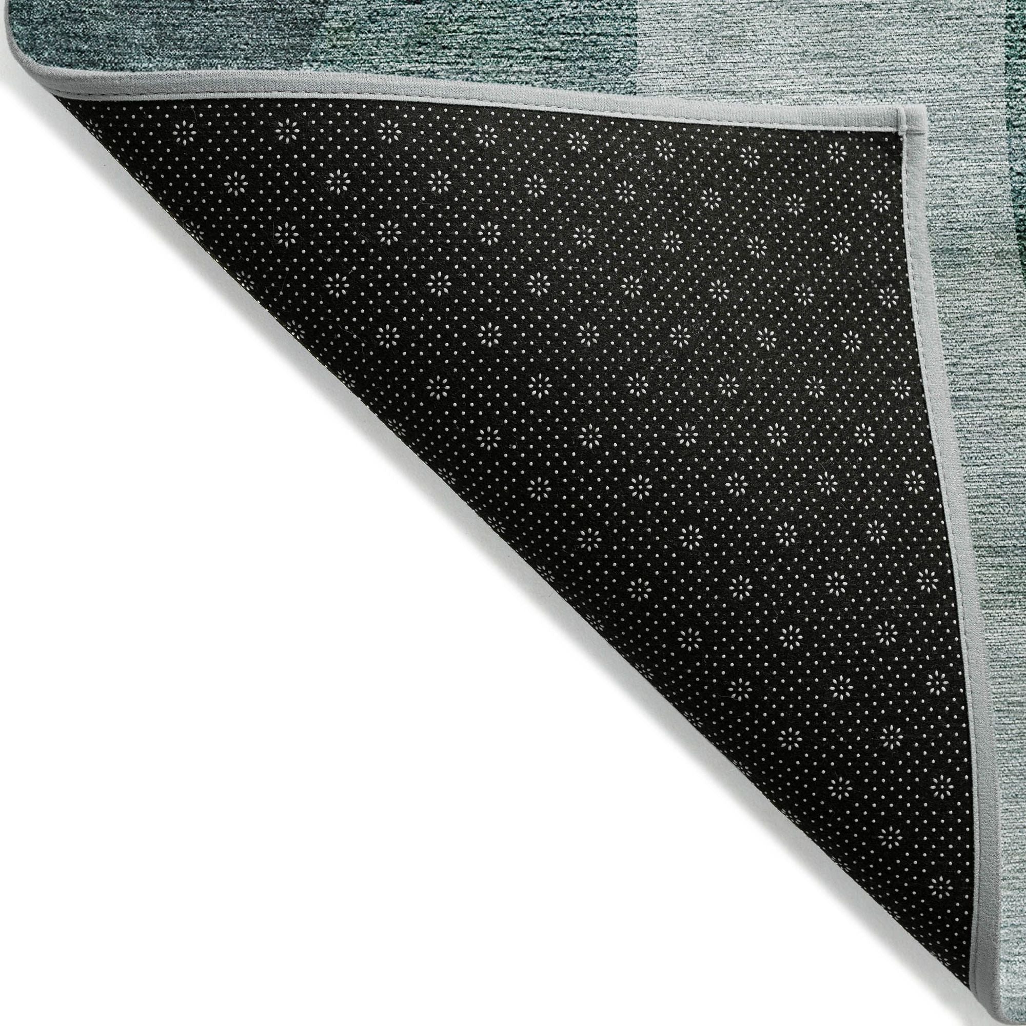 Machine Washable Green Rug - Indoor / Outdoor - Kids / Pet Friendly Art Deco Print Rug