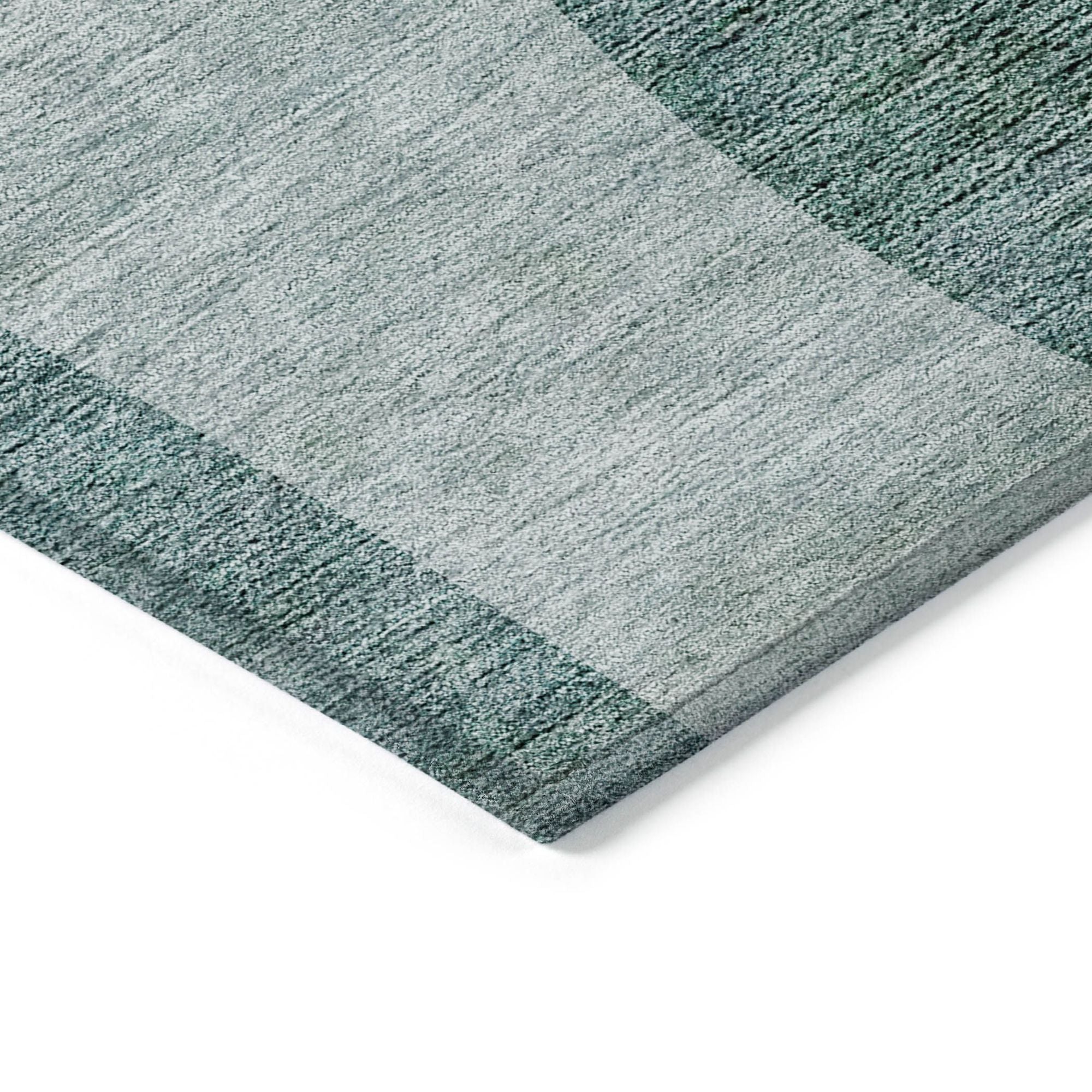Machine Washable Green Rug - Indoor / Outdoor - Kids / Pet Friendly Art Deco Print Rug