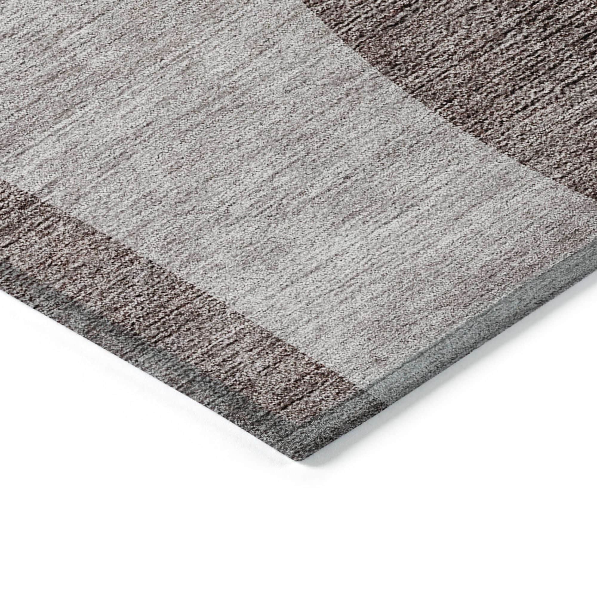 Machine Washable Mocha Brown Rug - Indoor / Outdoor - Kids / Pet Friendly Art Deco Print Rug