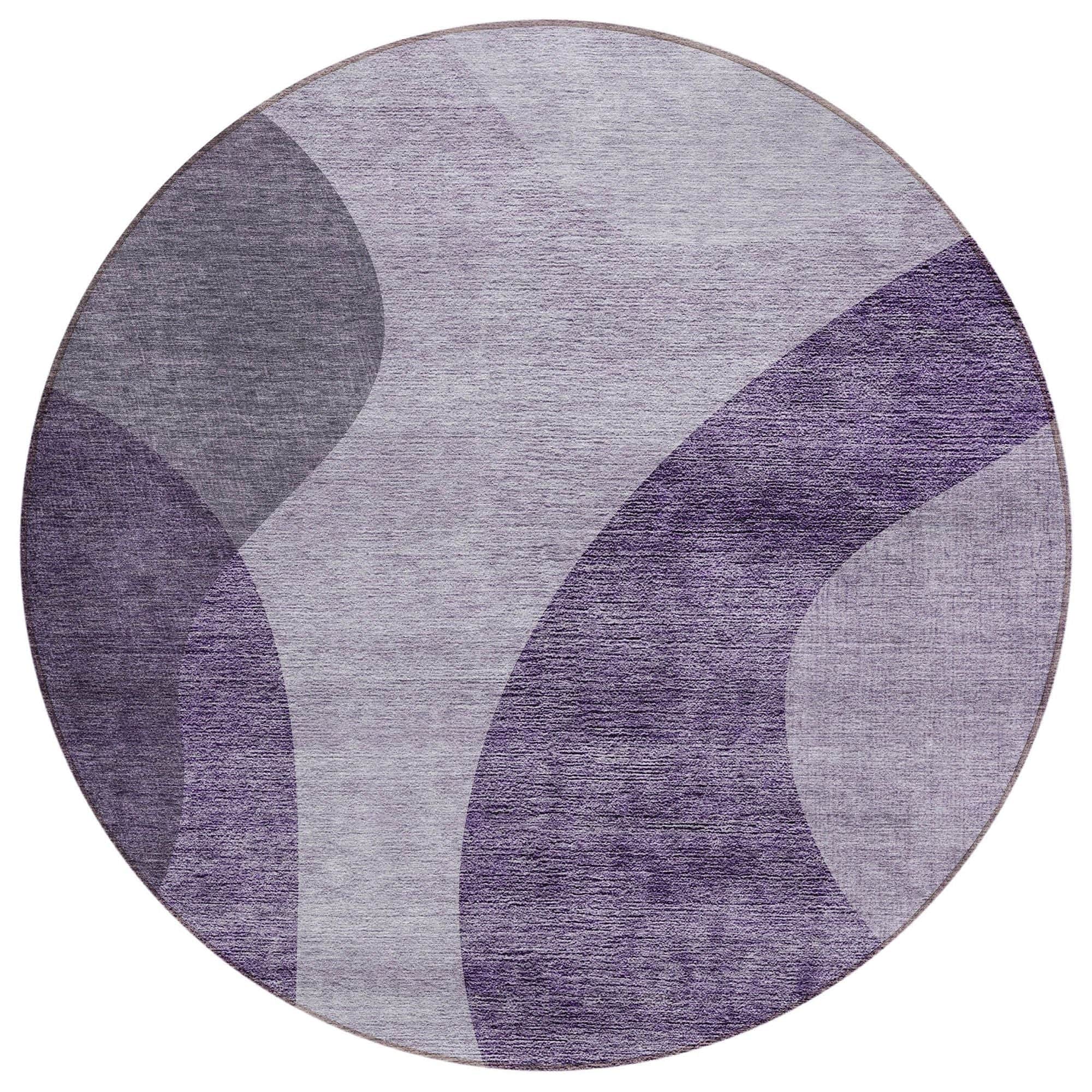 Machine Washable Purple Rug - Indoor / Outdoor - Kids / Pet Friendly Art Deco Print Rug