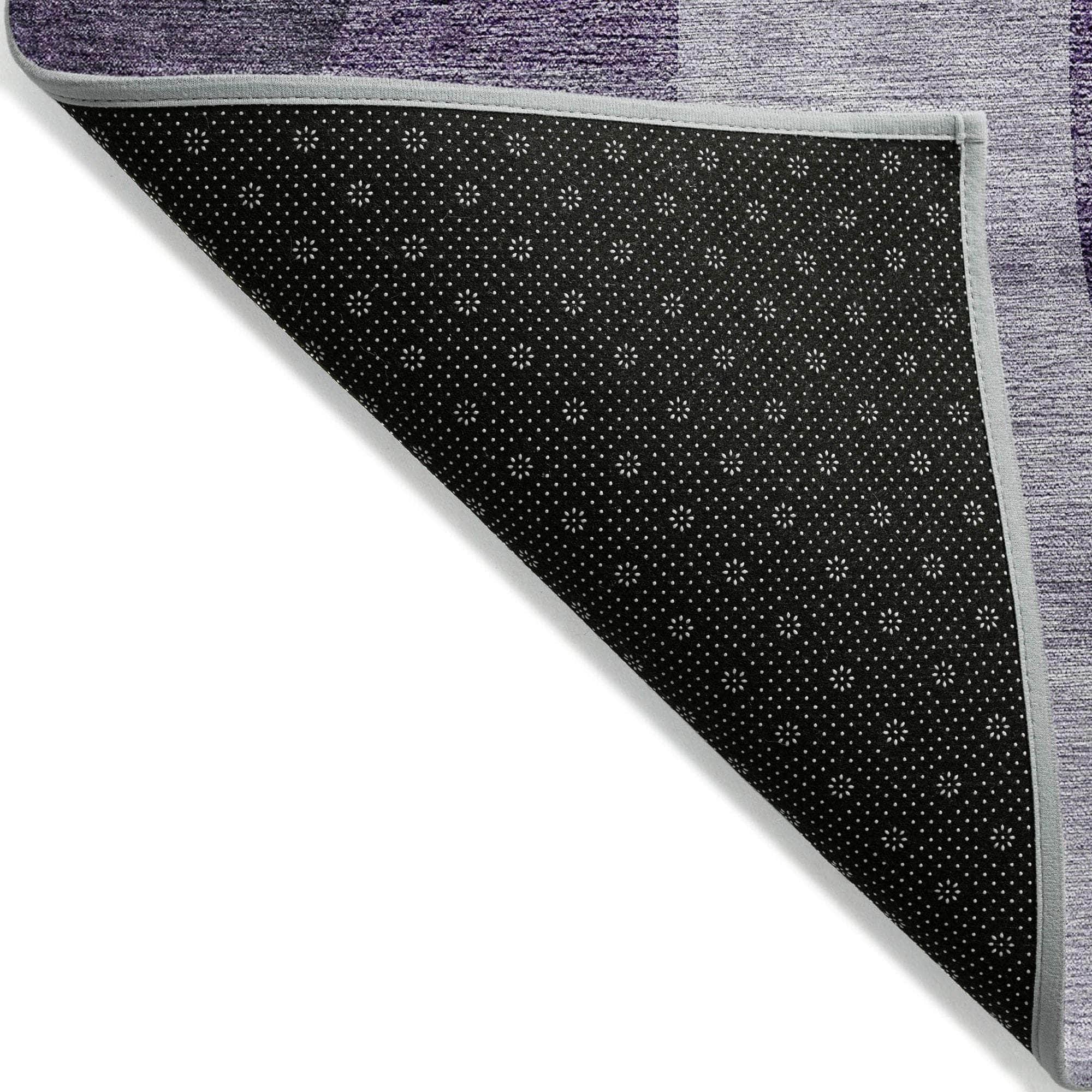 Machine Washable Purple Rug - Indoor / Outdoor - Kids / Pet Friendly Art Deco Print Rug