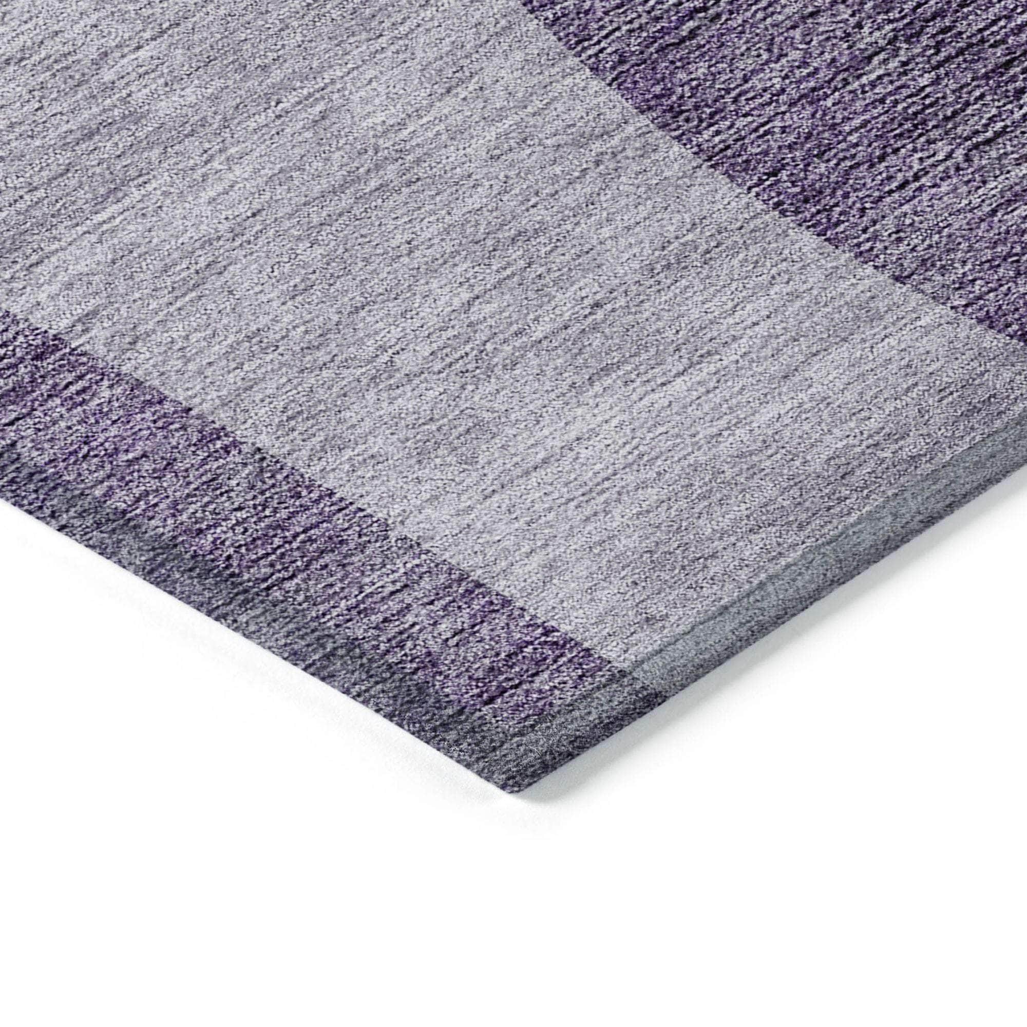 Machine Washable Purple Rug - Indoor / Outdoor - Kids / Pet Friendly Art Deco Print Rug