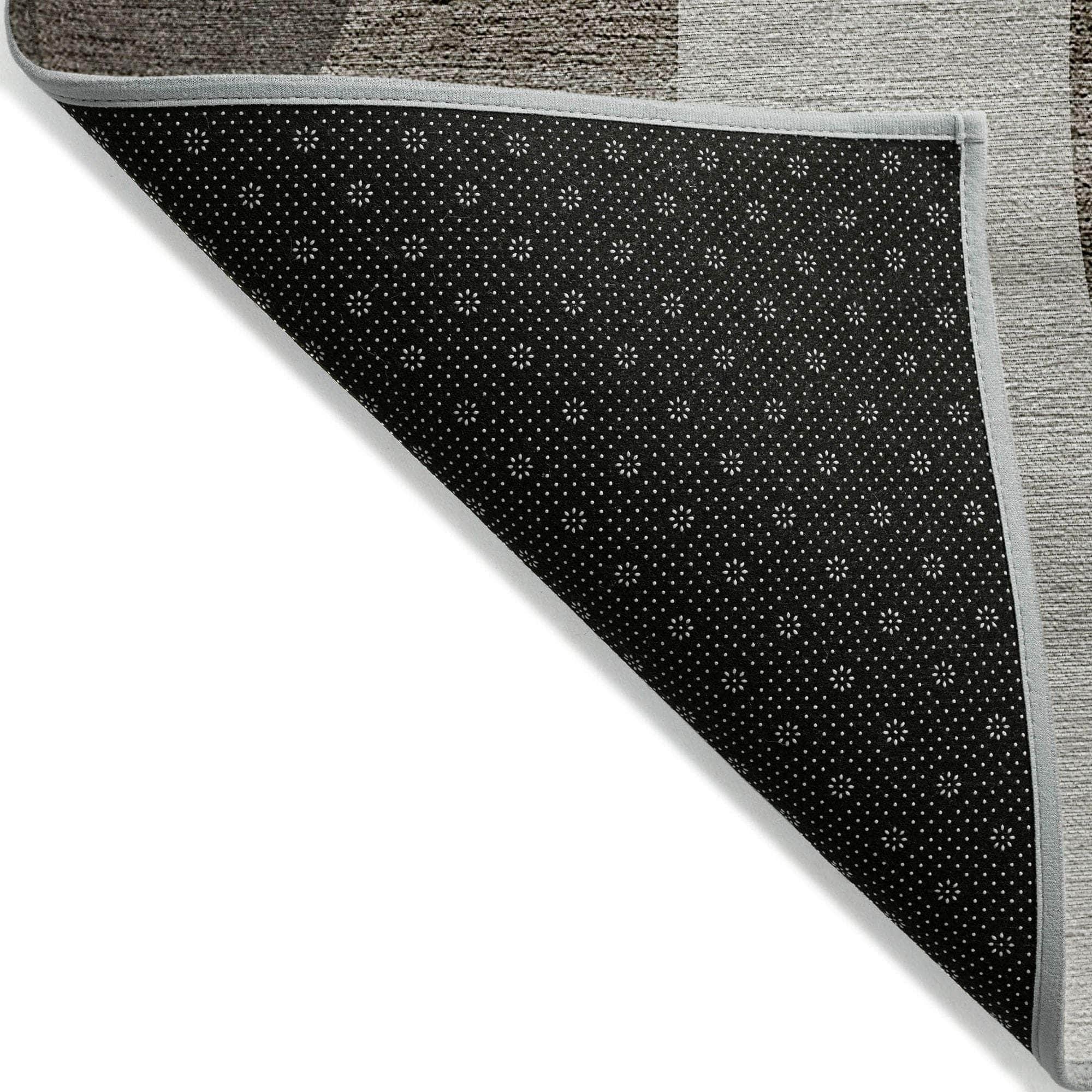 Machine Washable Taupe Brown Rug - Indoor / Outdoor - Kids / Pet Friendly Art Deco Print Rug