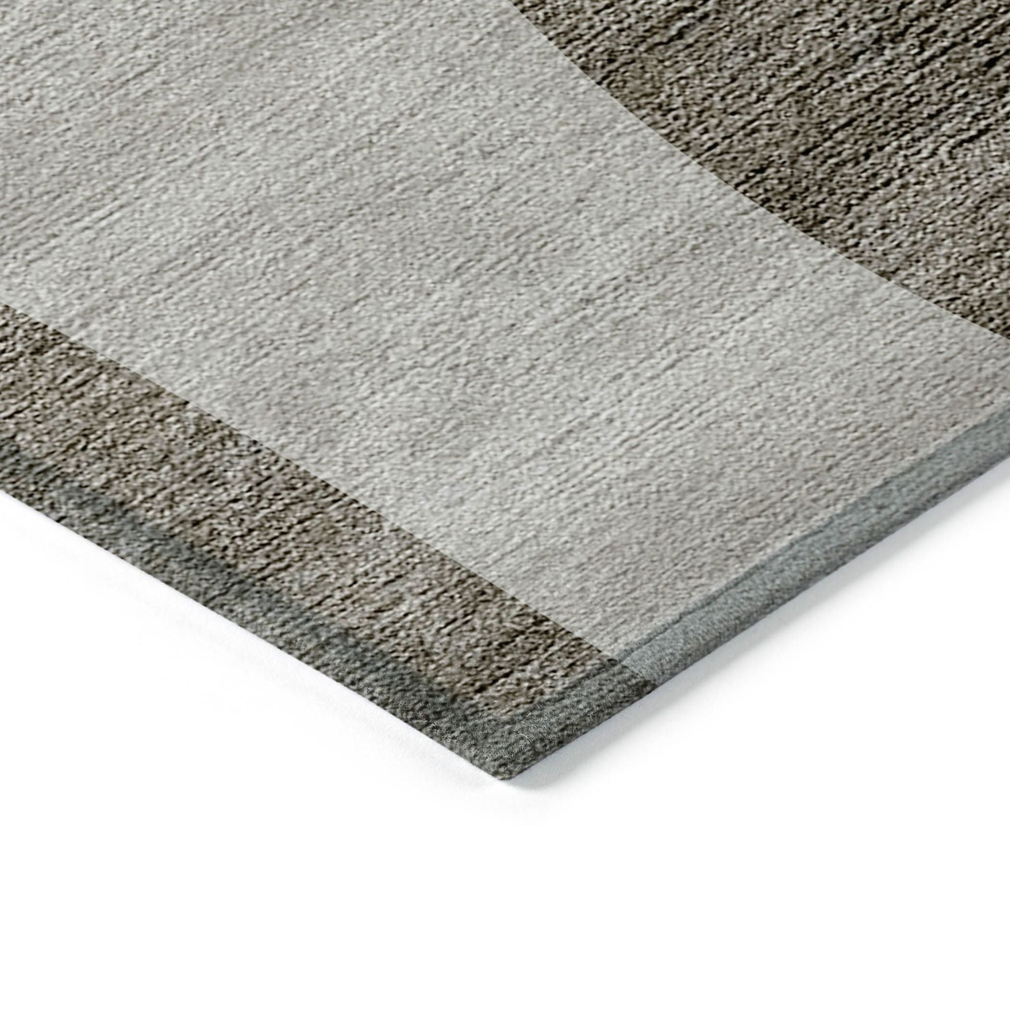 Machine Washable Taupe Brown Rug - Indoor / Outdoor - Kids / Pet Friendly Art Deco Print Rug