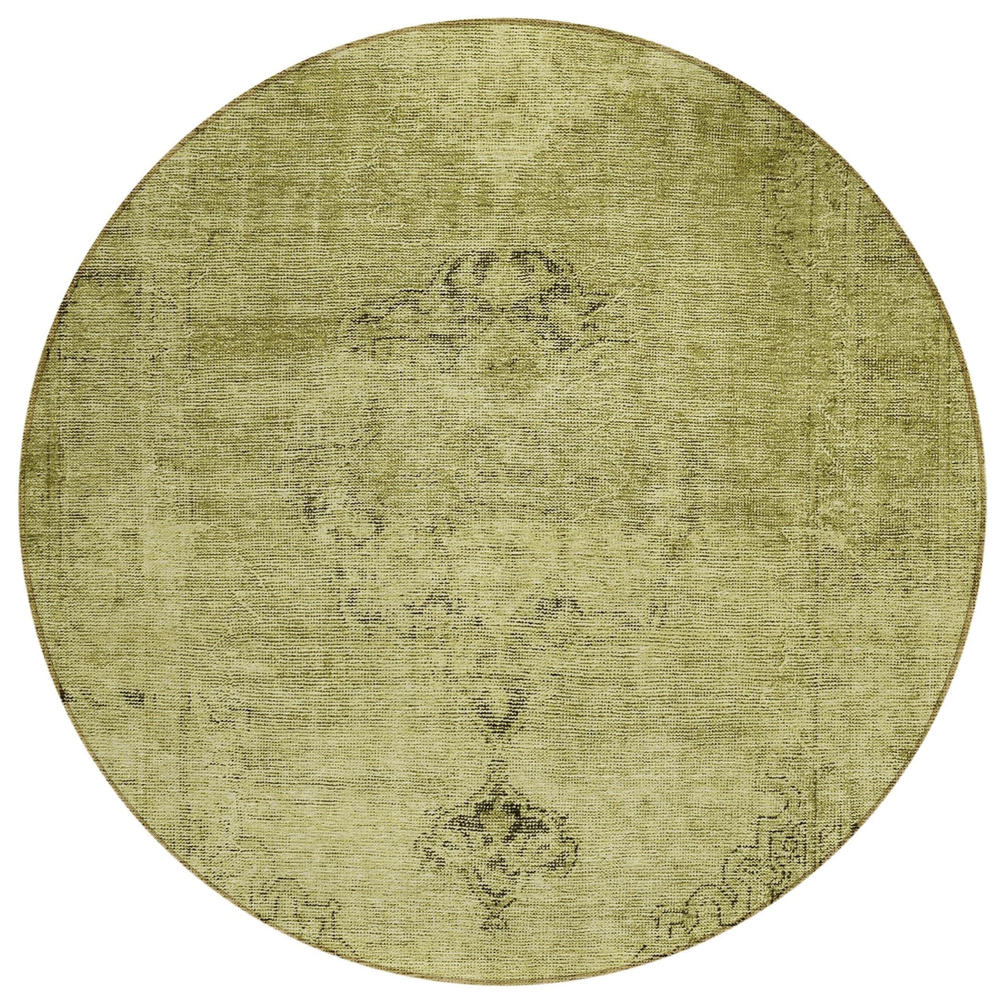 Machine Washable Khaki Brown Rug - Indoor / Outdoor - Kids / Pet Friendly Oriental Print Rug