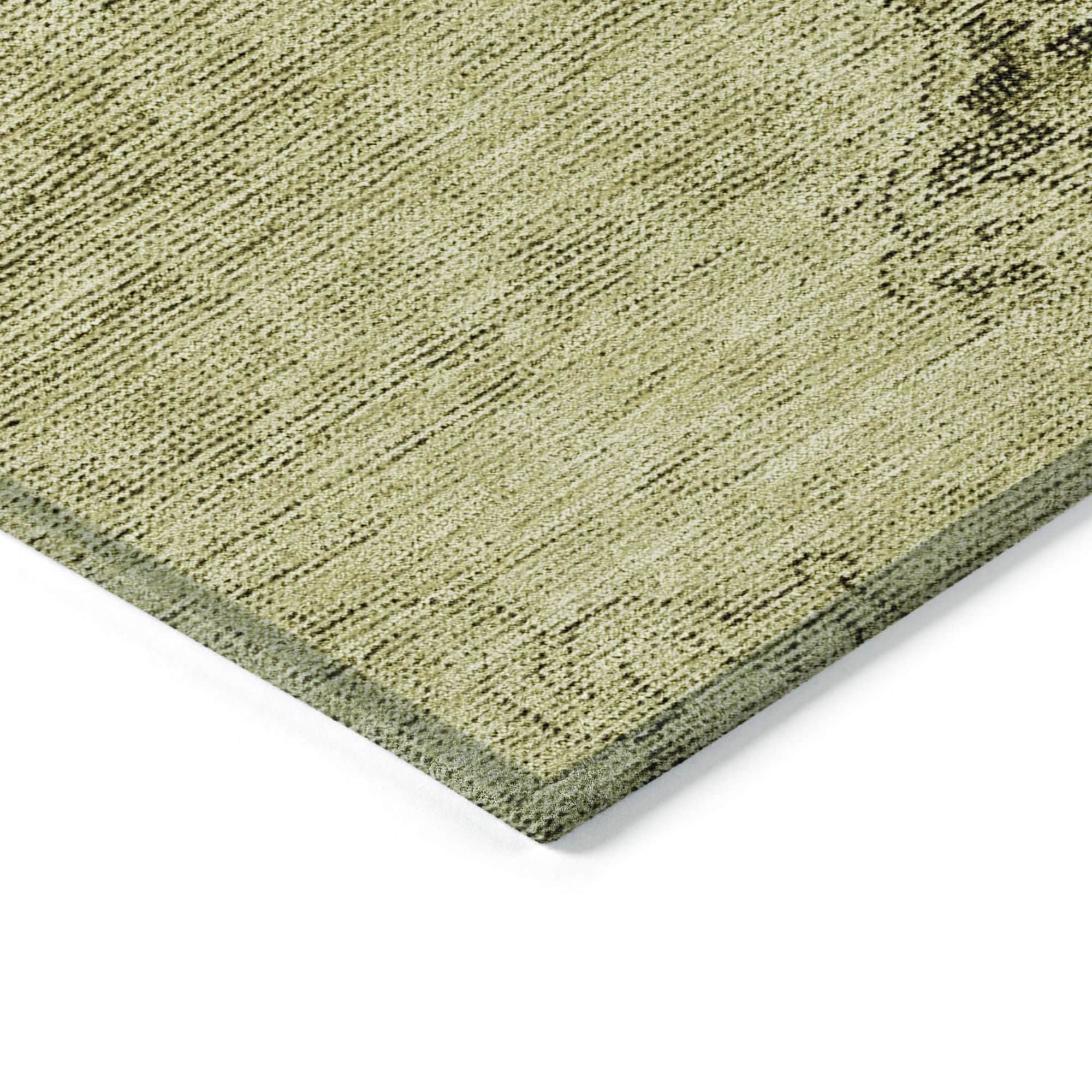Machine Washable Khaki Brown Rug - Indoor / Outdoor - Kids / Pet Friendly Oriental Print Rug