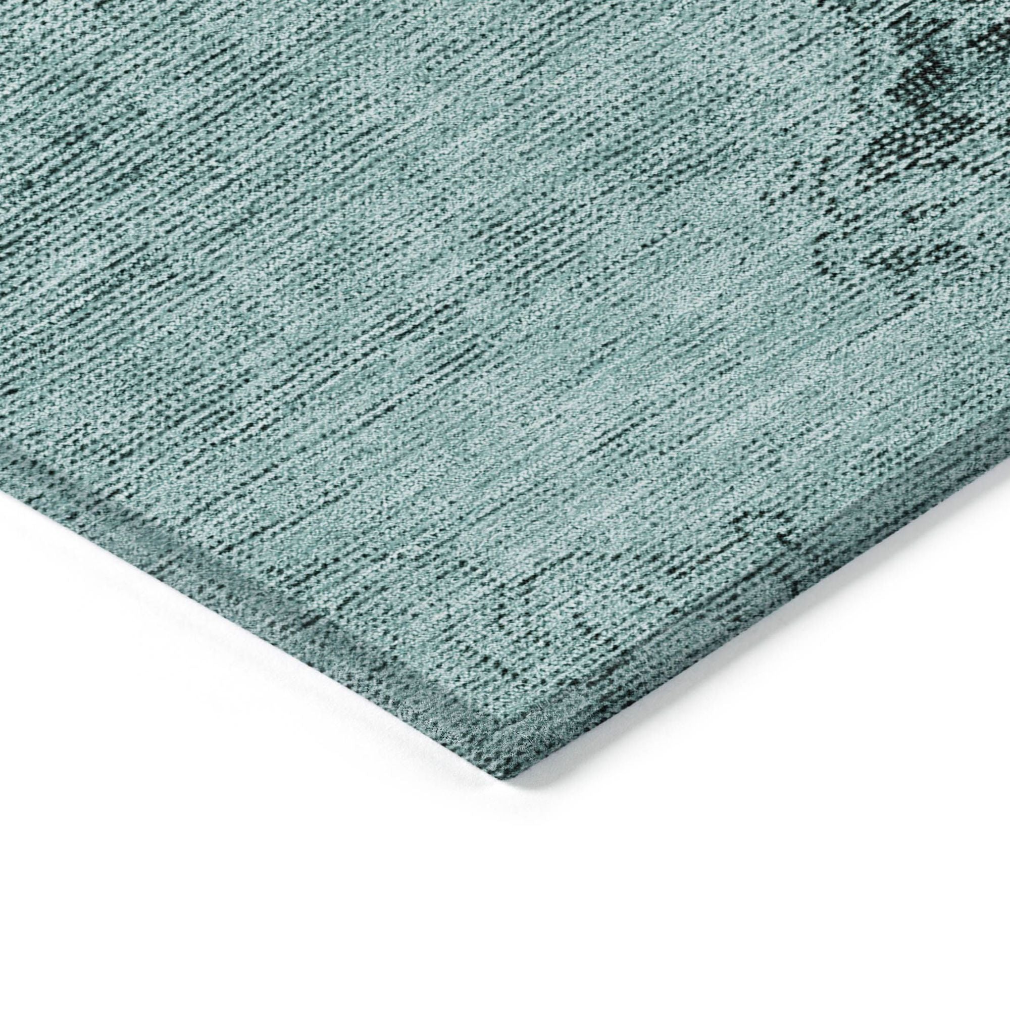 Machine Washable Teal Rug - Indoor / Outdoor - Kids / Pet Friendly Oriental Print Rug