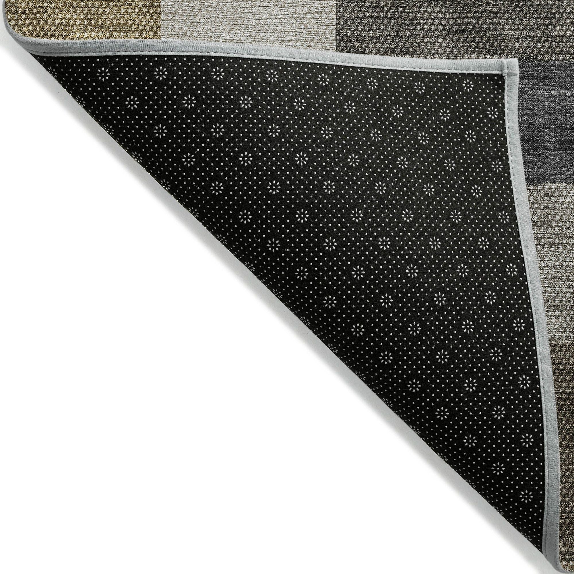 Machine Washable Brown Rug - Indoor / Outdoor - Kids / Pet Friendly Geometric Print Rug