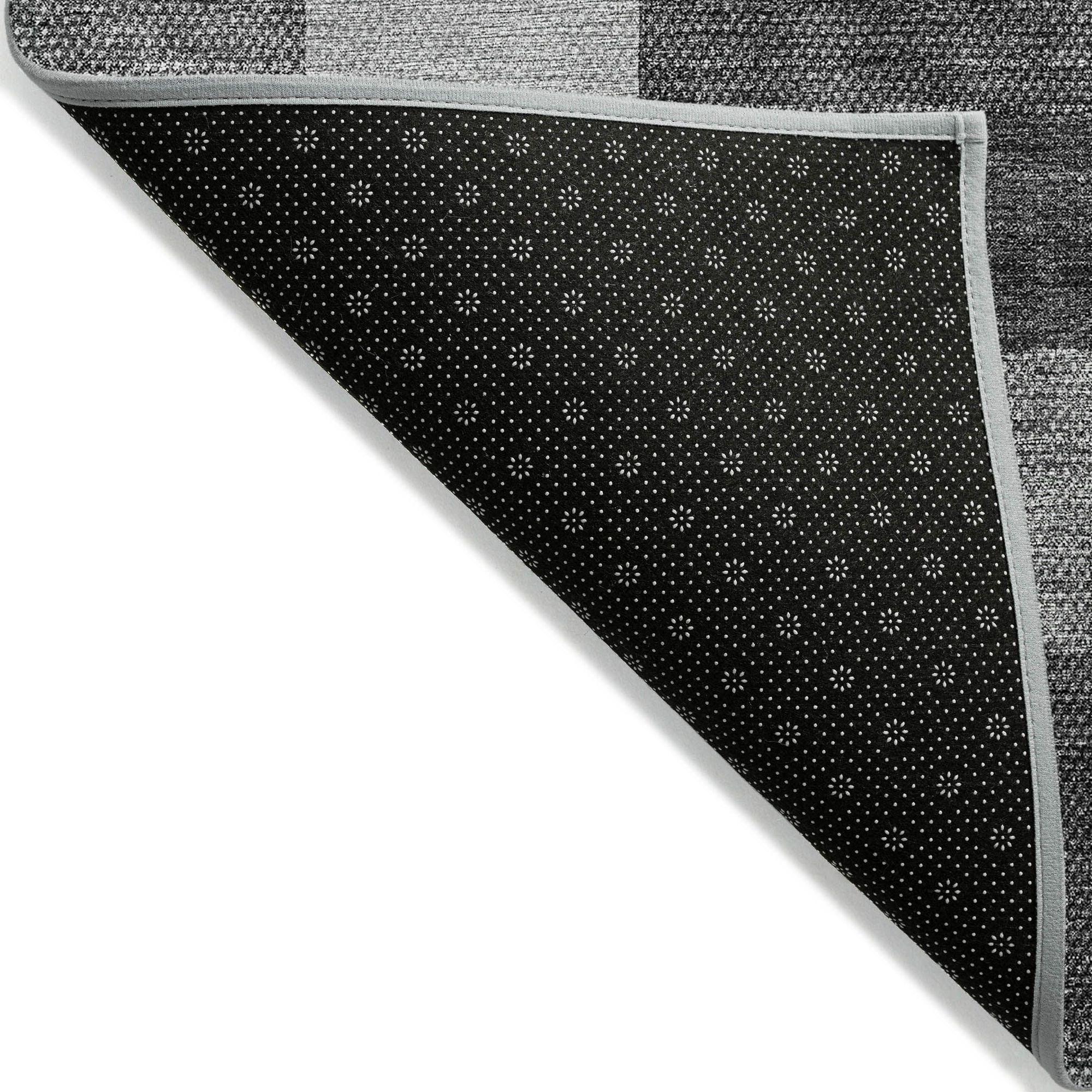 Machine Washable Gray Rug - Indoor / Outdoor - Kids / Pet Friendly Geometric Print Rug