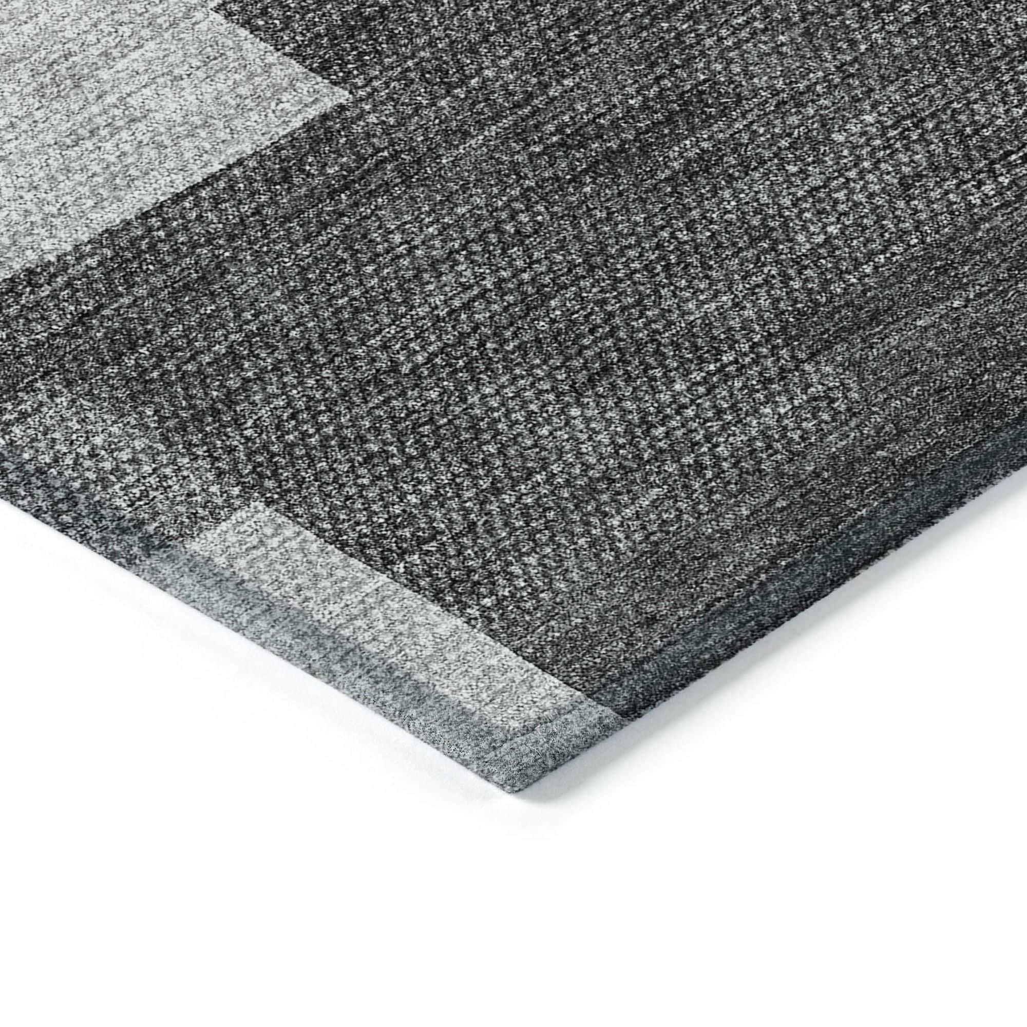 Machine Washable Gray Rug - Indoor / Outdoor - Kids / Pet Friendly Geometric Print Rug