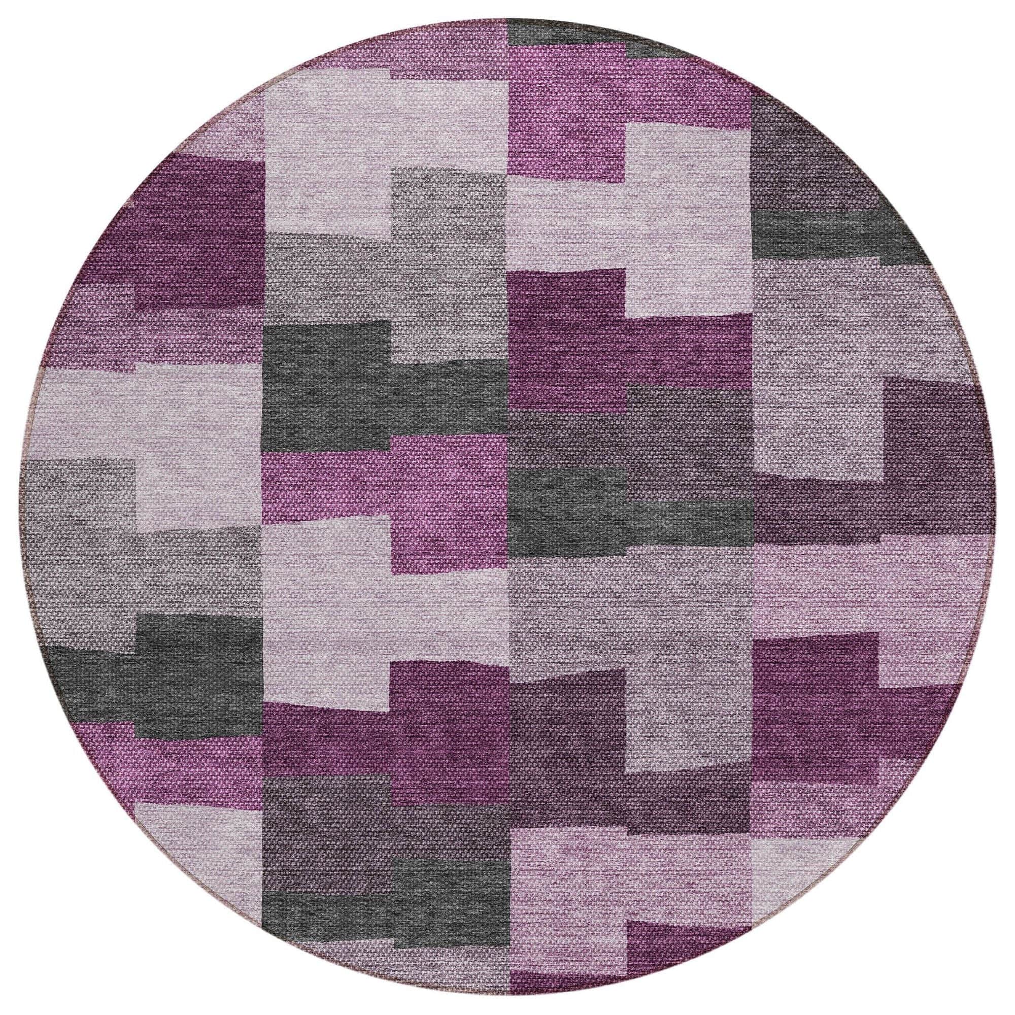 Machine Washable Merlot Red Rug - Indoor / Outdoor - Kids / Pet Friendly Geometric Print Rug