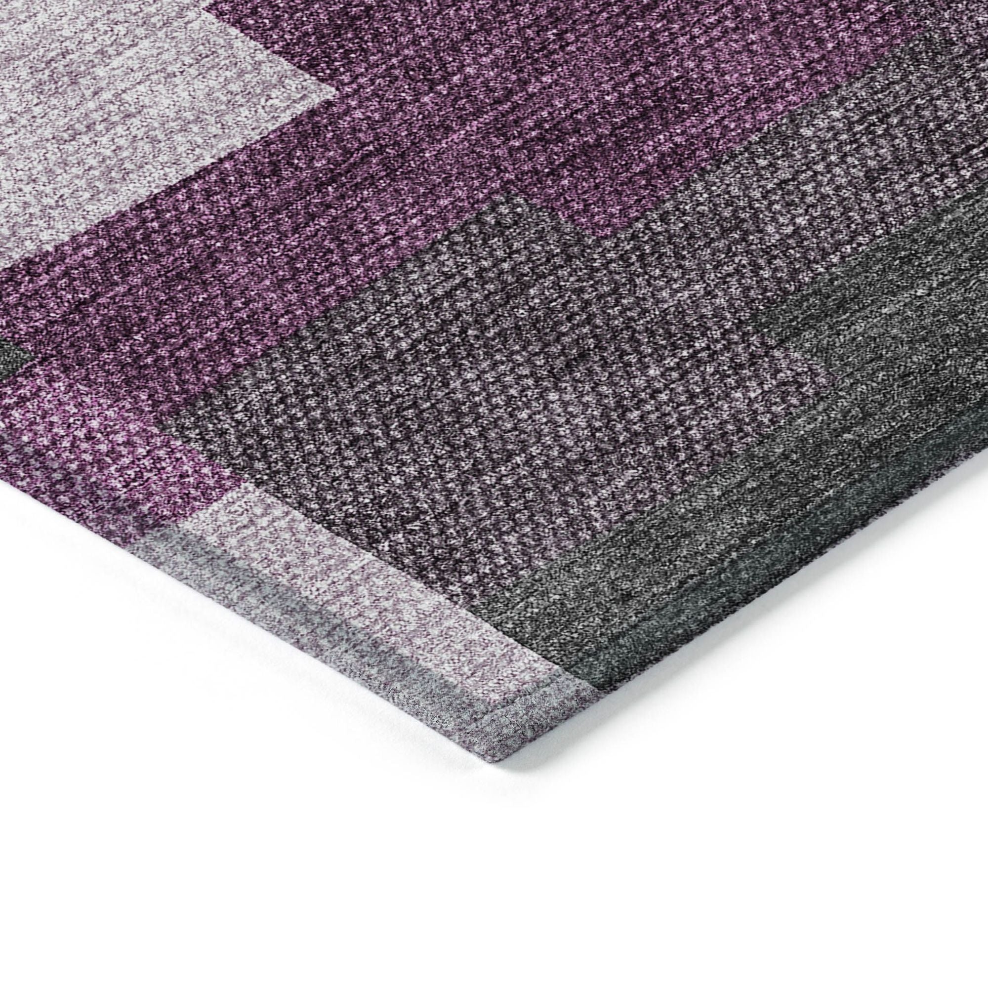 Machine Washable Merlot Red Rug - Indoor / Outdoor - Kids / Pet Friendly Geometric Print Rug