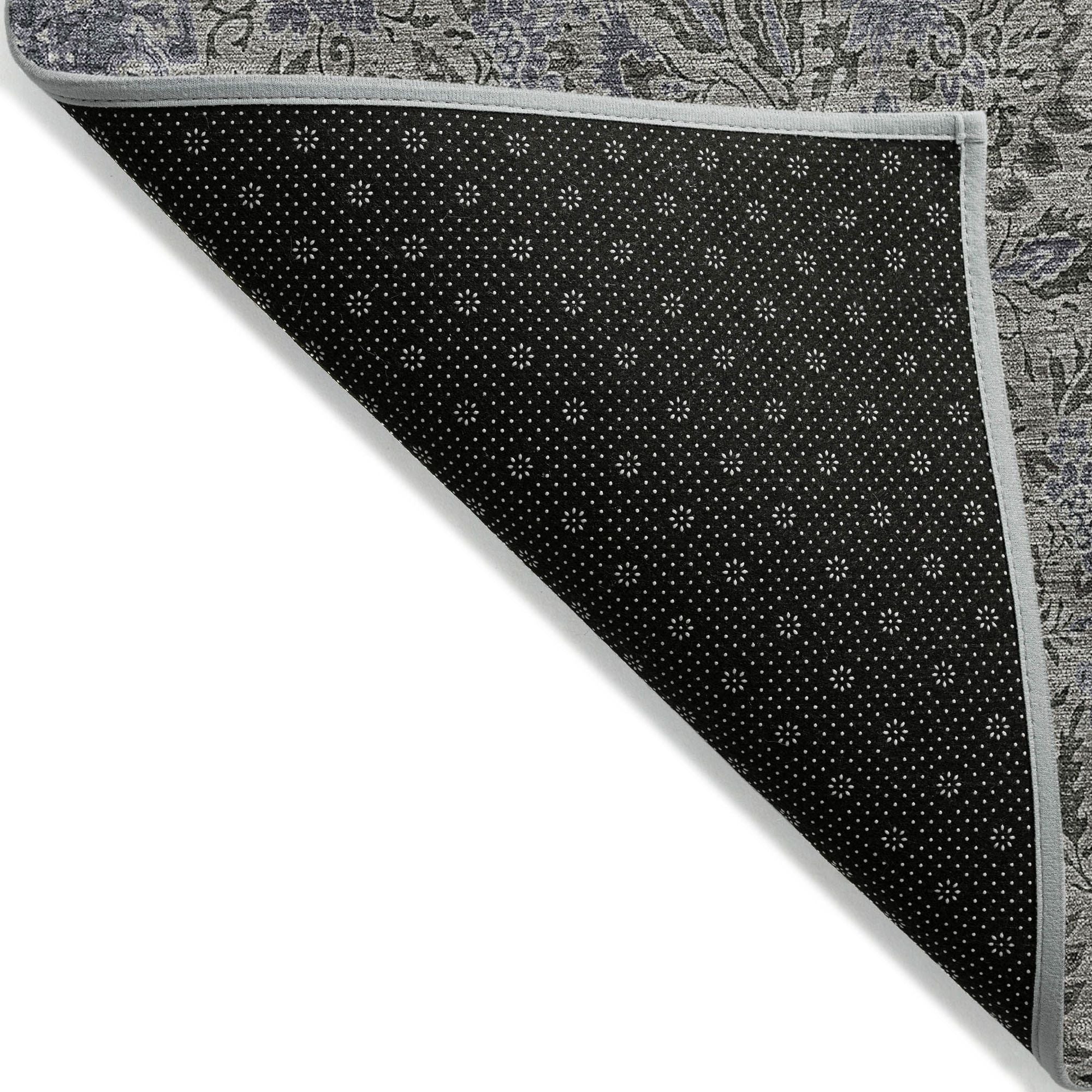 Machine Washable Khaki Brown Rug - Indoor / Outdoor - Kids / Pet Friendly Floral Print Rug