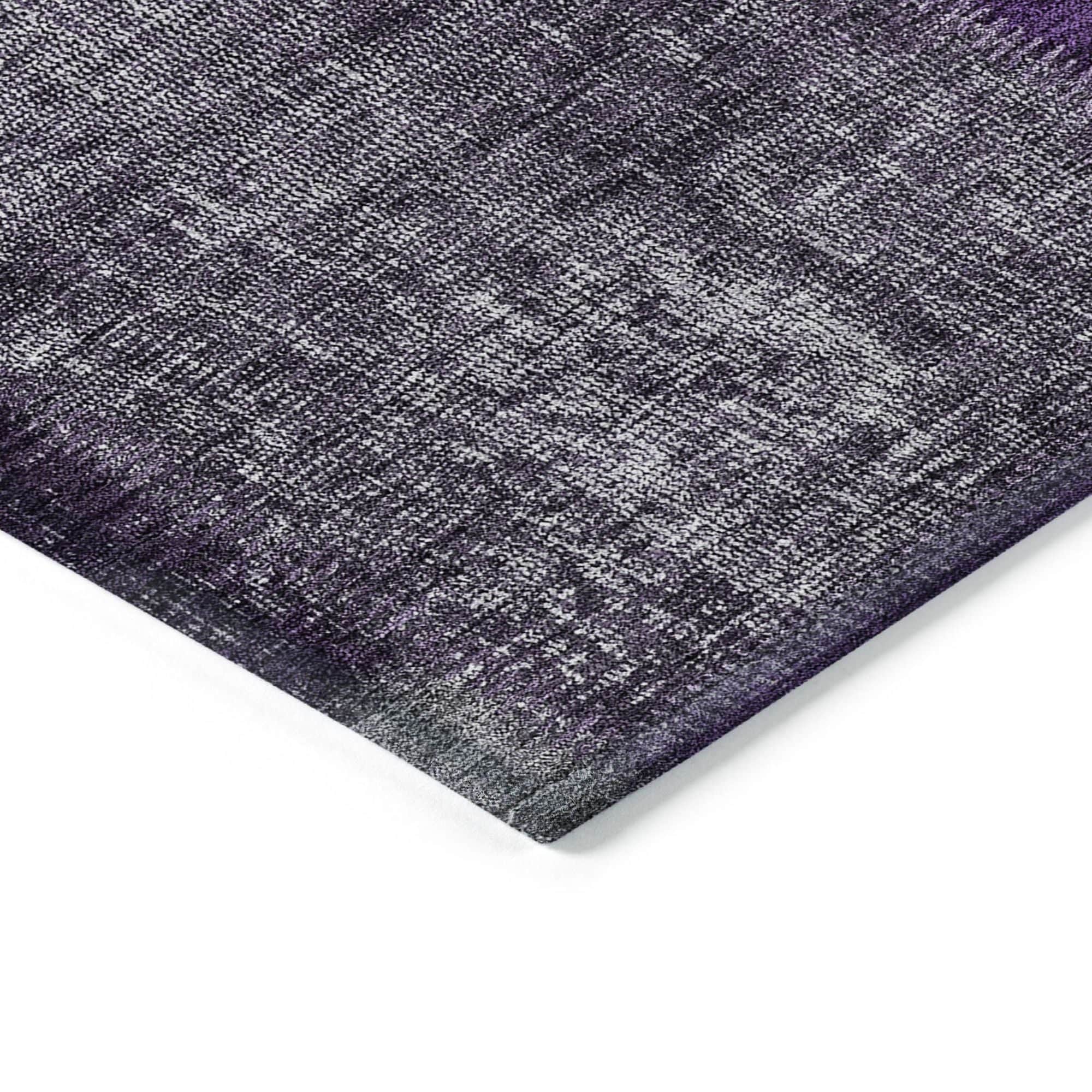 Machine Washable Eggplant Purple Rug - Indoor / Outdoor - Kids / Pet Friendly Patchwork Print Rug