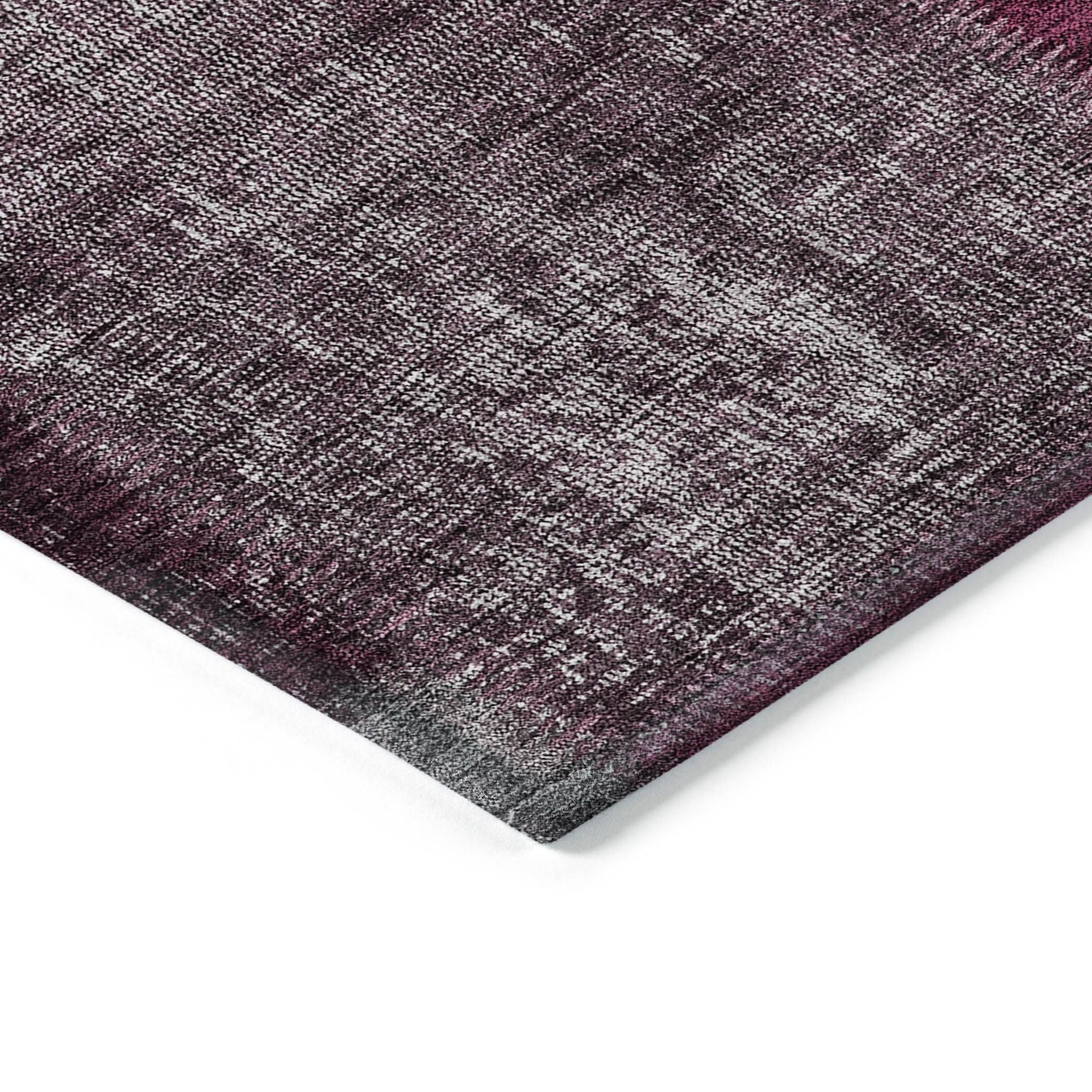 Machine Washable Merlot Red Rug - Indoor / Outdoor - Kids / Pet Friendly Patchwork Print Rug