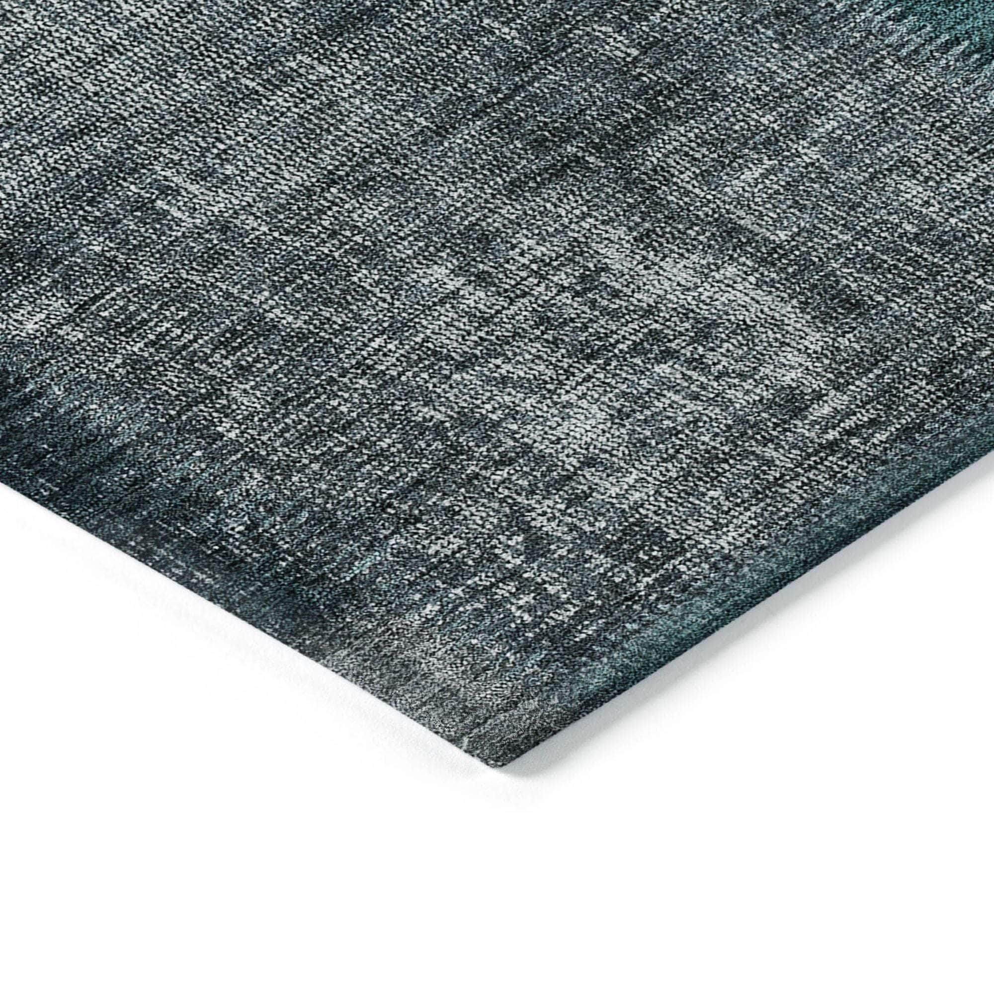 Machine Washable Teal Rug - Indoor / Outdoor - Kids / Pet Friendly Patchwork Print Rug