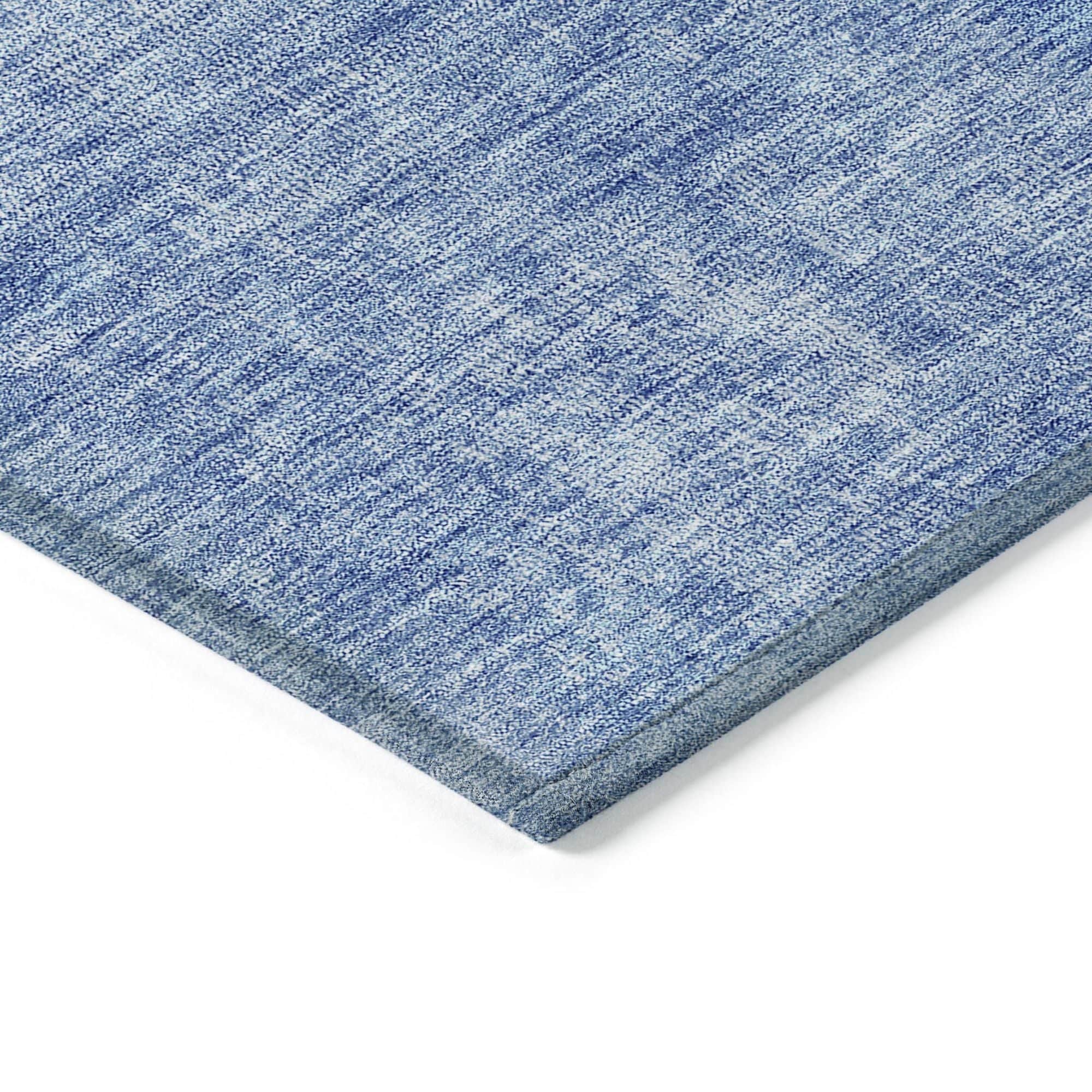 Machine Washable Denim Blue Rug - Indoor / Outdoor - Kids / Pet Friendly Patchwork Print Rug