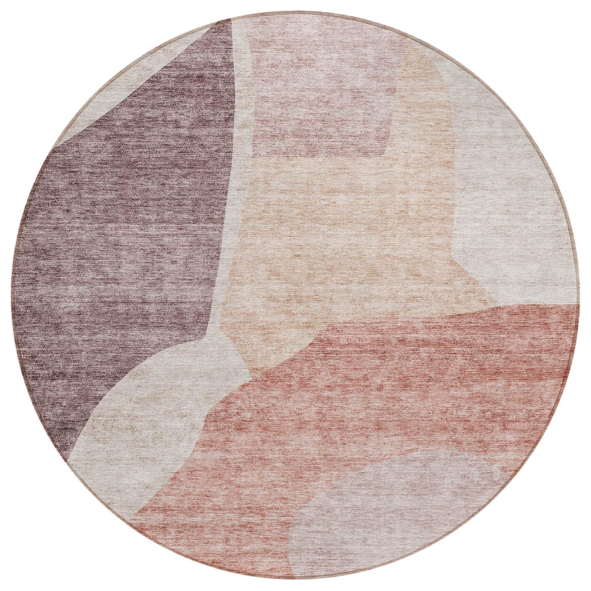 Machine Washable Blush Pink Rug - Indoor / Outdoor - Kids / Pet Friendly Abstract Print Rug