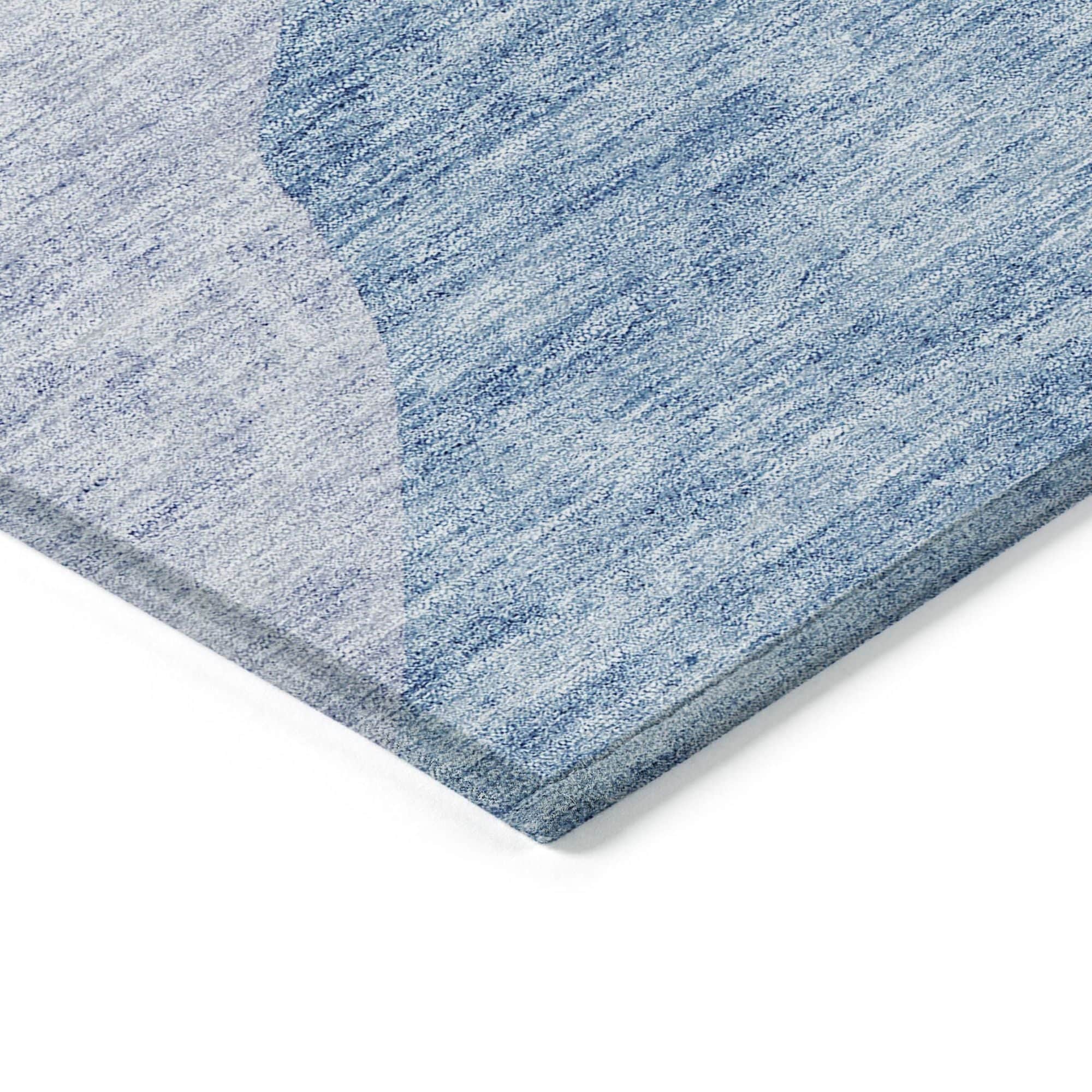 Machine Washable Denim Blue Rug - Indoor / Outdoor - Kids / Pet Friendly Abstract Print Rug