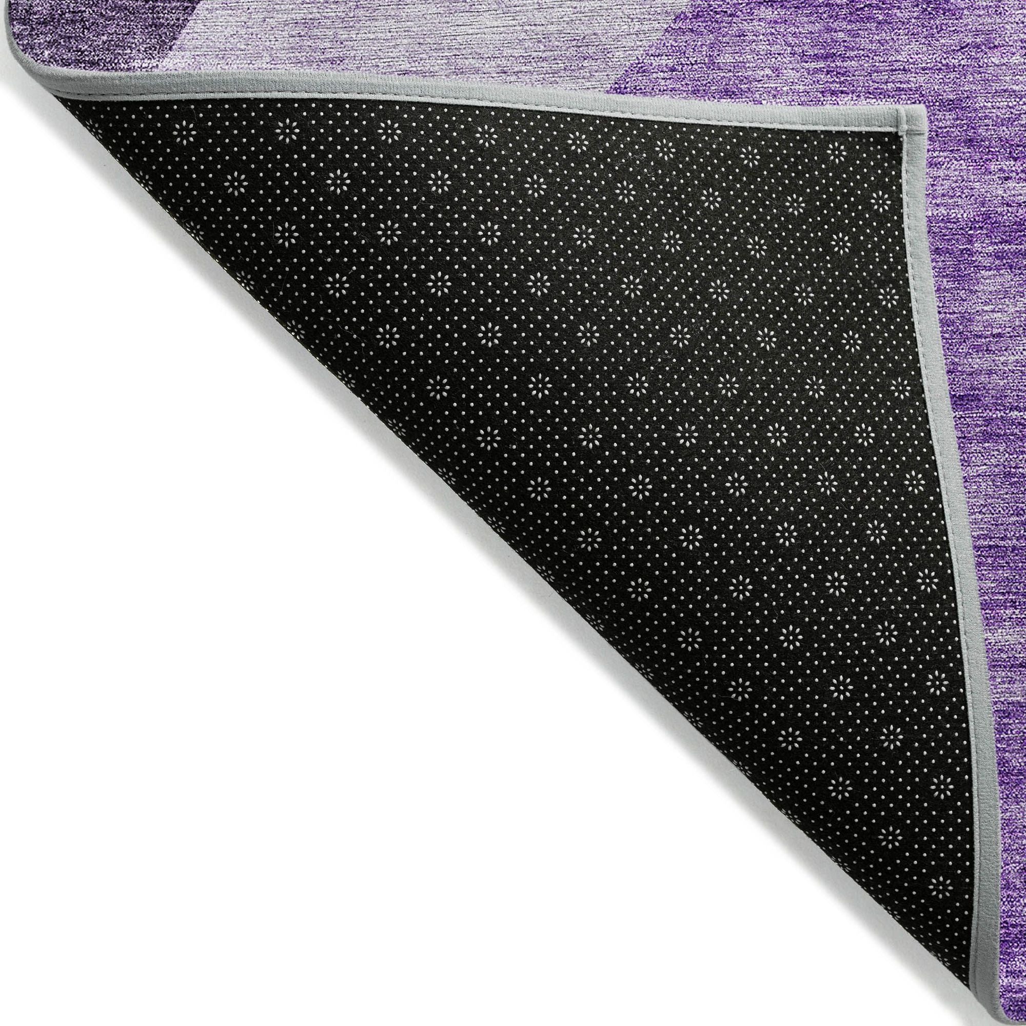 Machine Washable Eggplant Purple Rug - Indoor / Outdoor - Kids / Pet Friendly Abstract Print Rug
