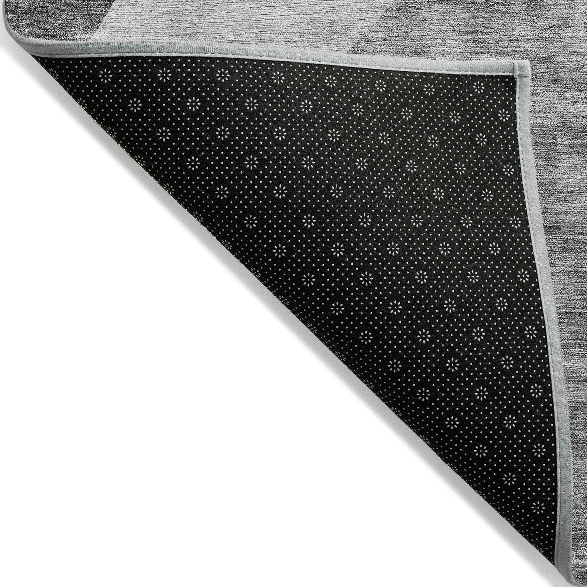 Machine Washable Silver Gray Rug - Indoor / Outdoor - Kids / Pet Friendly Abstract Print Rug