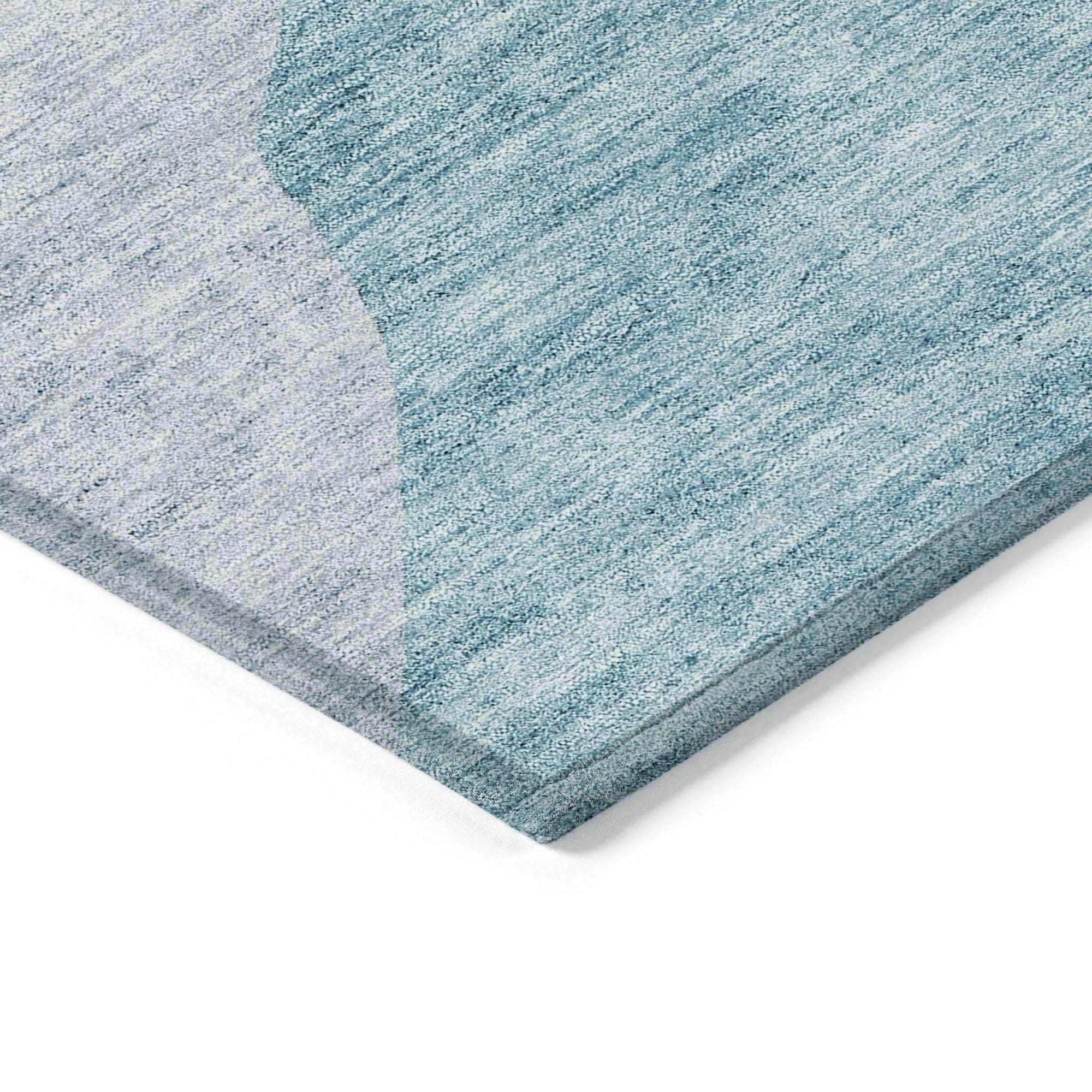 Machine Washable Teal Rug - Indoor / Outdoor - Kids / Pet Friendly Abstract Print Rug