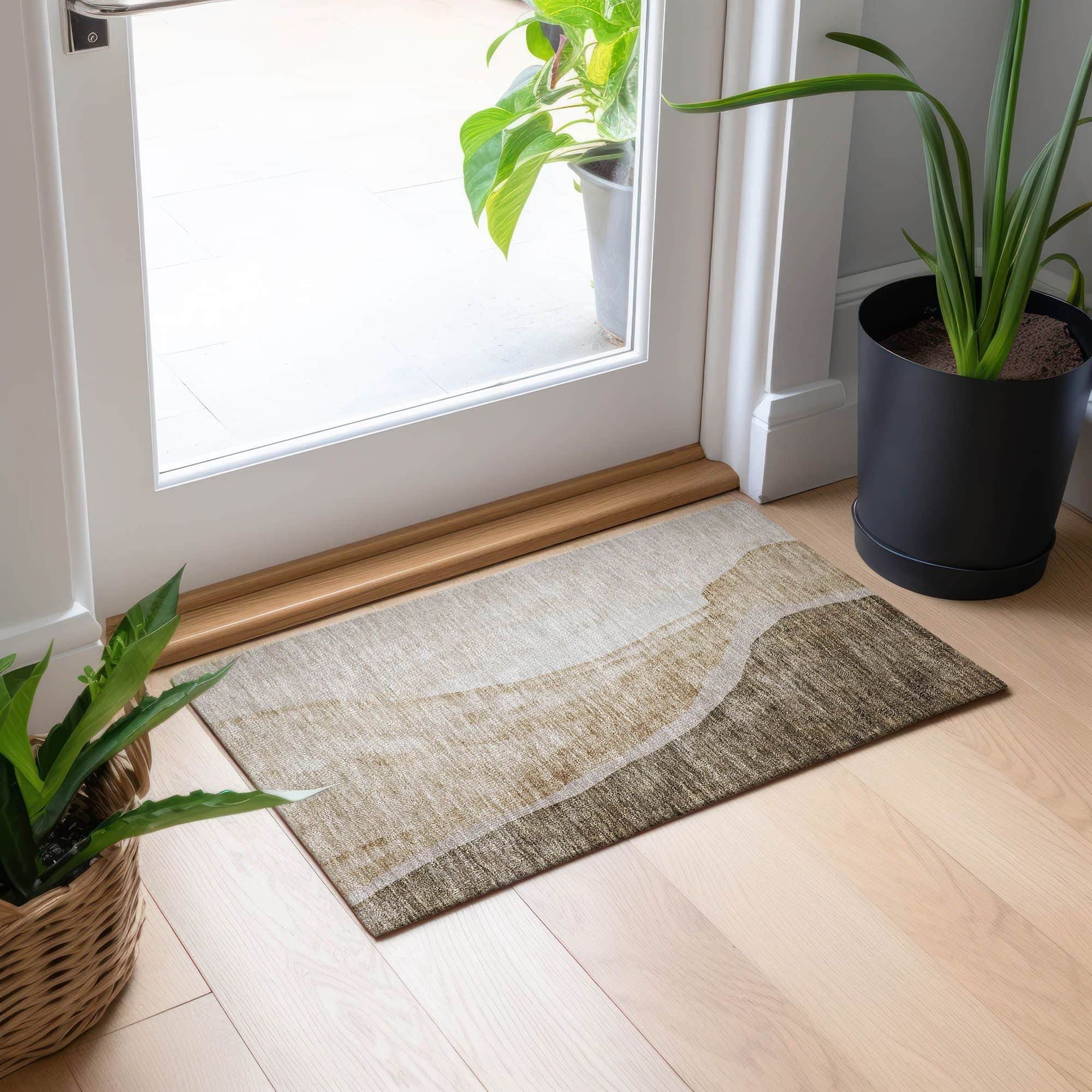 Burlap Machine Washable Rug