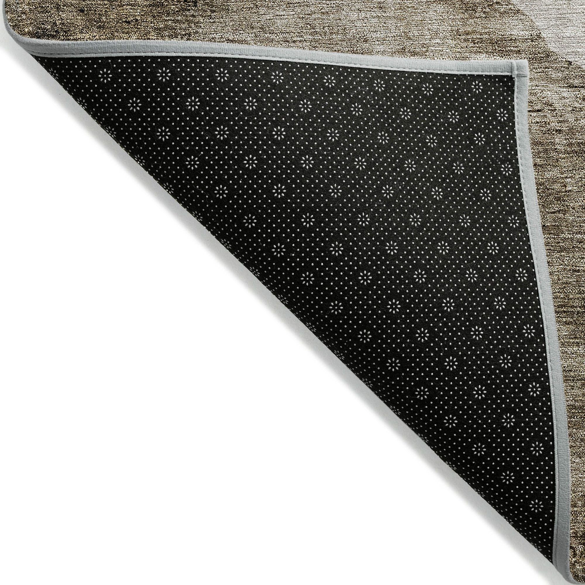 Machine Washable Brown Rug - Indoor / Outdoor - Kids / Pet Friendly Abstract Print Rug