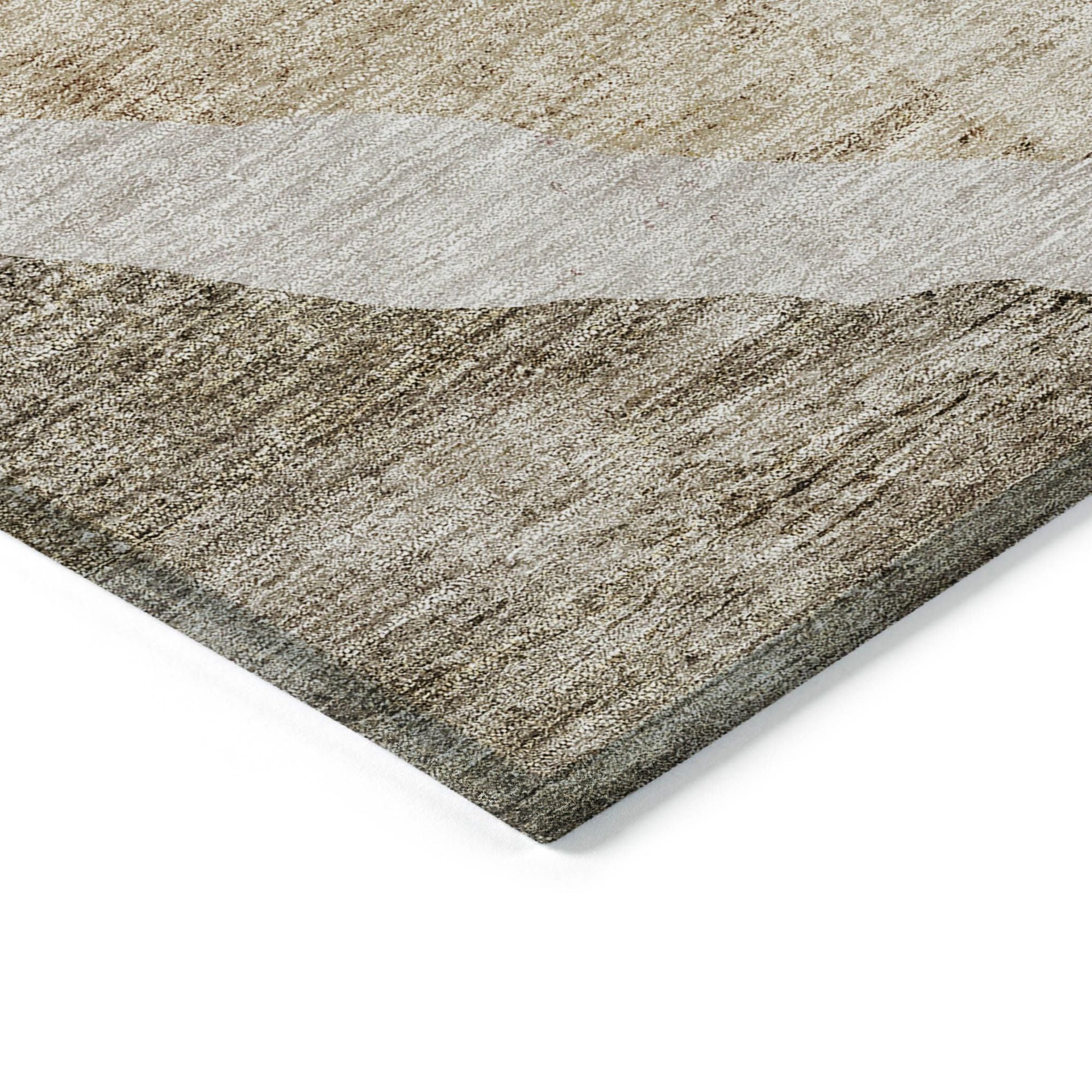 Machine Washable Brown Rug - Indoor / Outdoor - Kids / Pet Friendly Abstract Print Rug