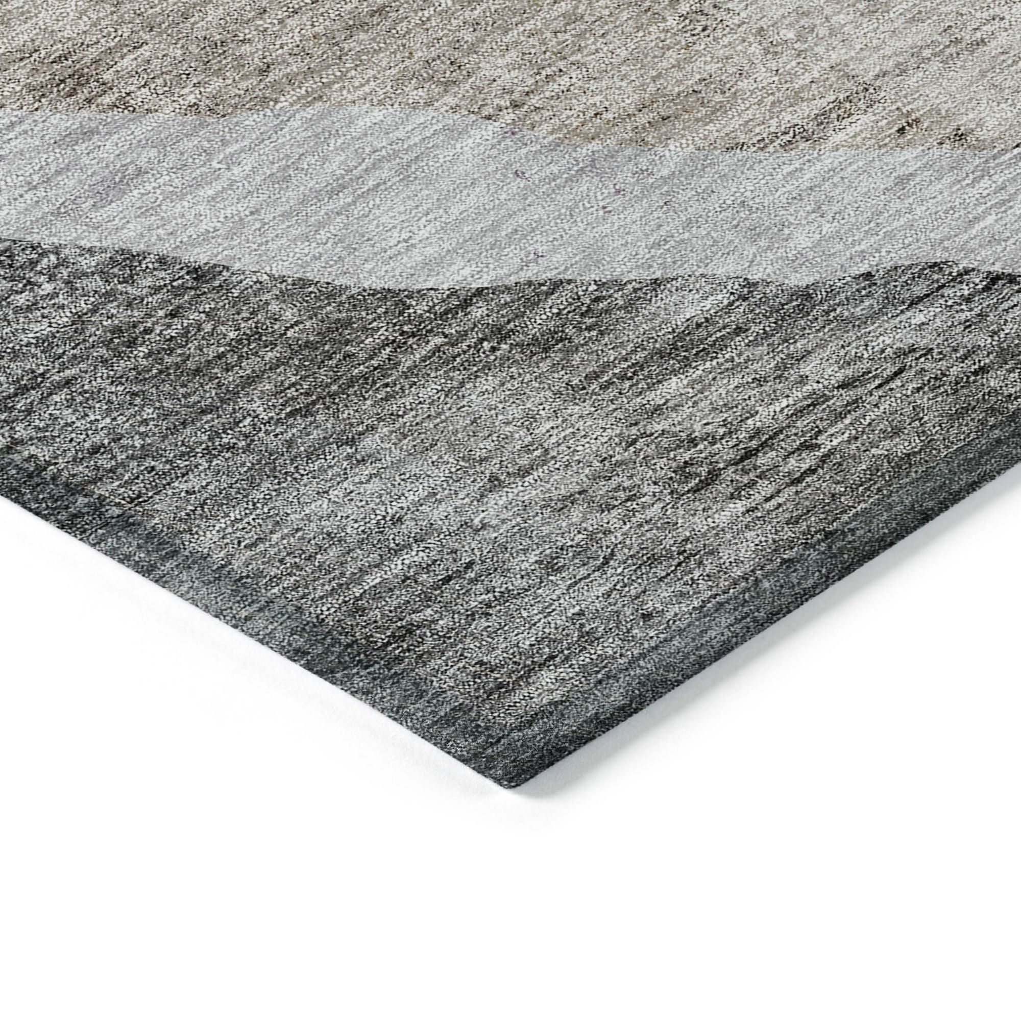 Machine Washable Charcoal Gray Rug - Indoor / Outdoor - Kids / Pet Friendly Abstract Print Rug