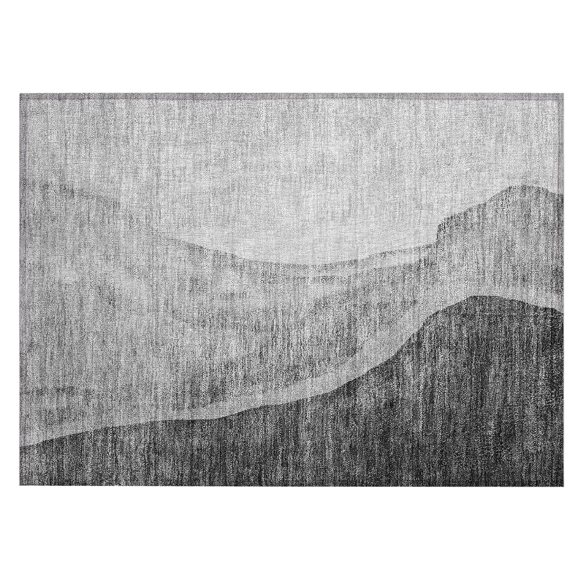 Machine Washable Gray Rug - Indoor / Outdoor - Kids / Pet Friendly Abstract Print Rug