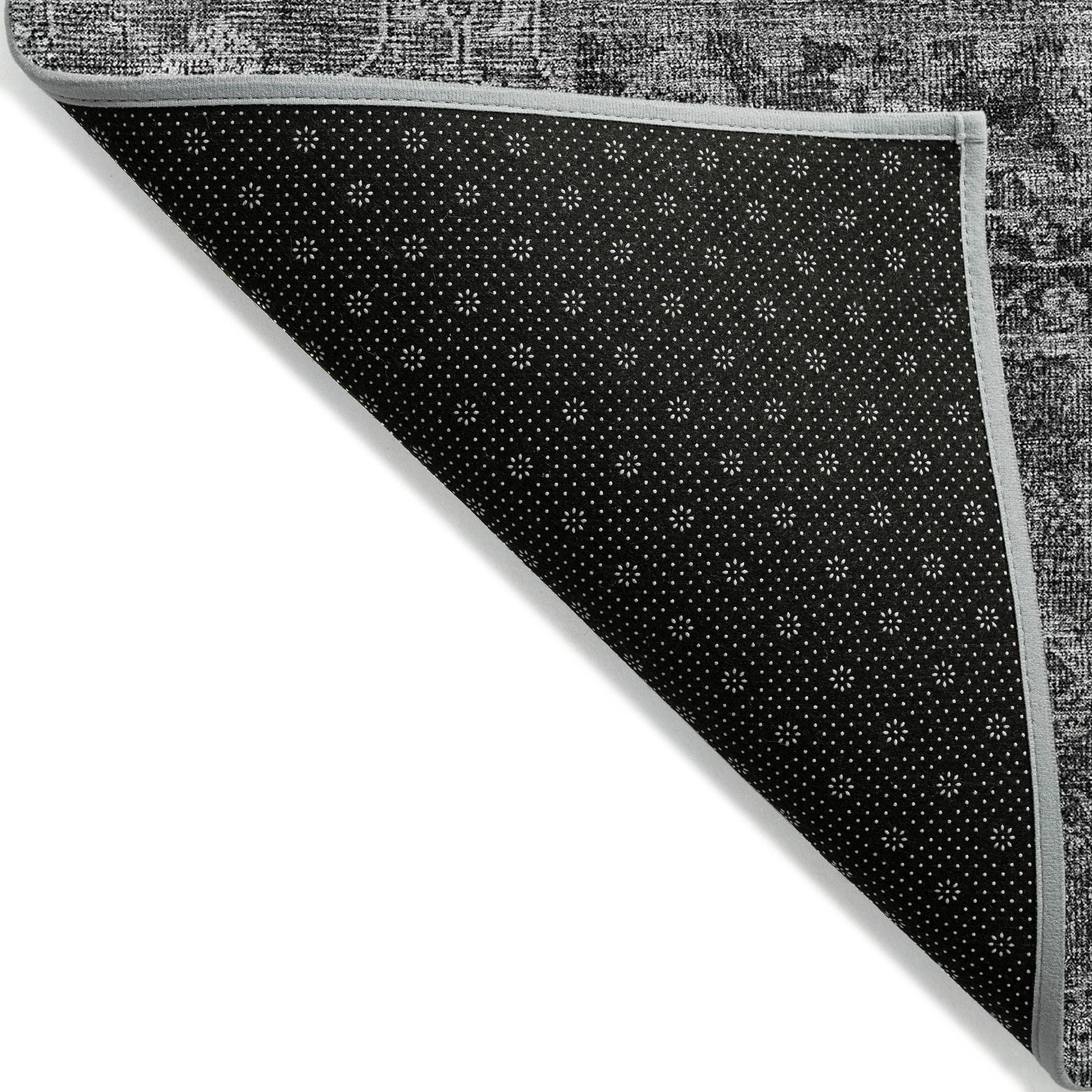 Machine Washable Gray Rug - Indoor / Outdoor - Kids / Pet Friendly Patchwork Print Rug