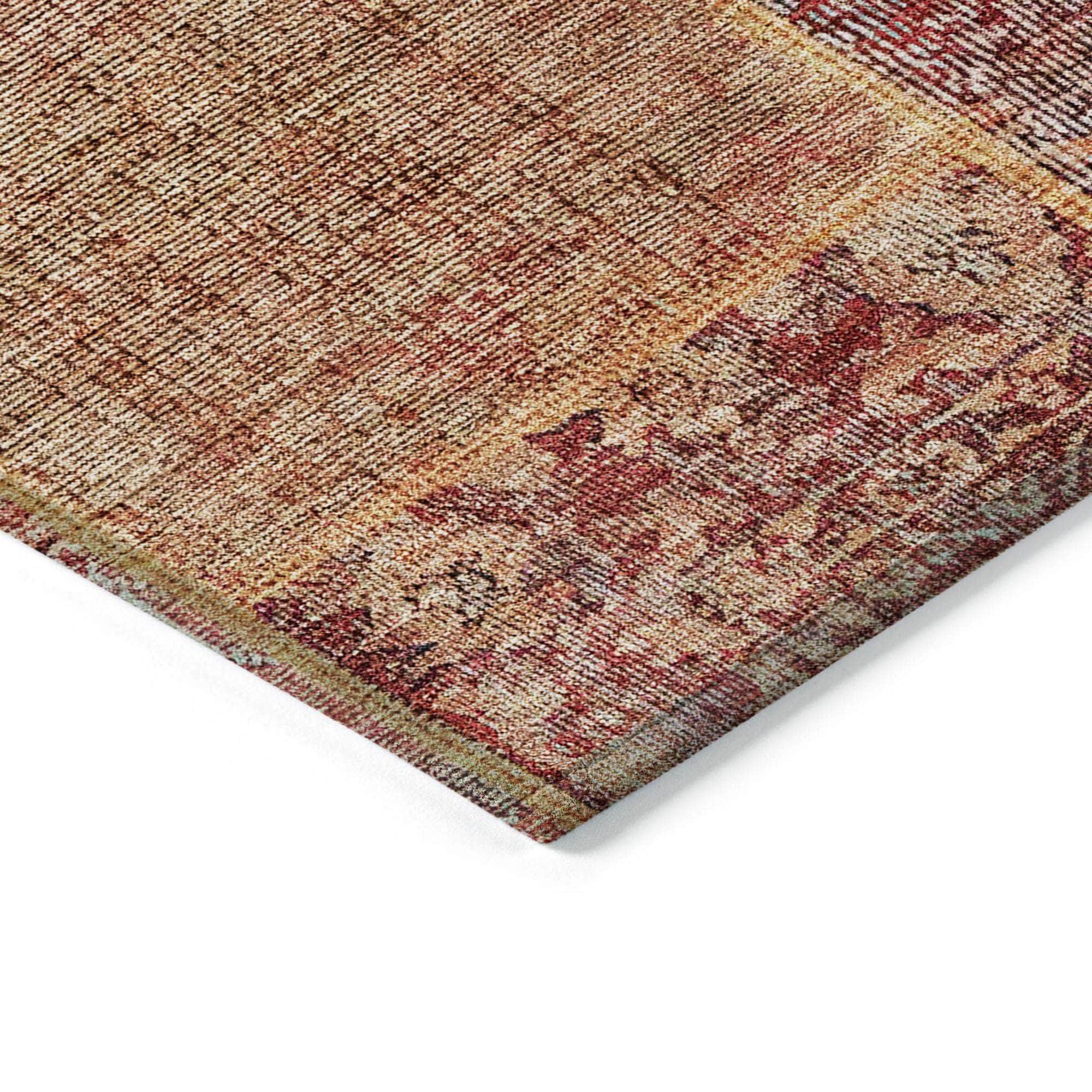 Machine Washable Red Rug - Indoor / Outdoor - Kids / Pet Friendly Patchwork Print Rug