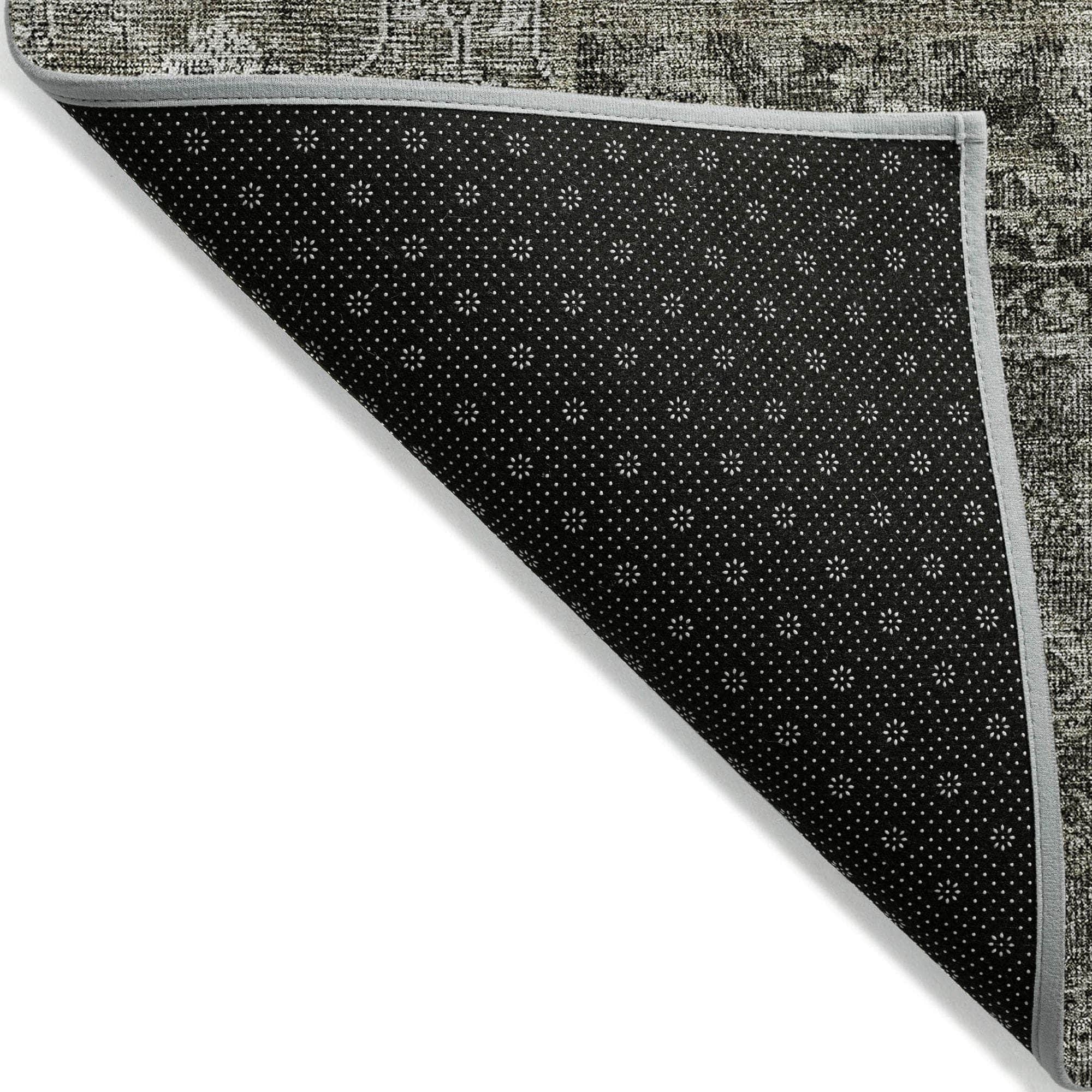 Machine Washable Taupe Brown Rug - Indoor / Outdoor - Kids / Pet Friendly Patchwork Print Rug