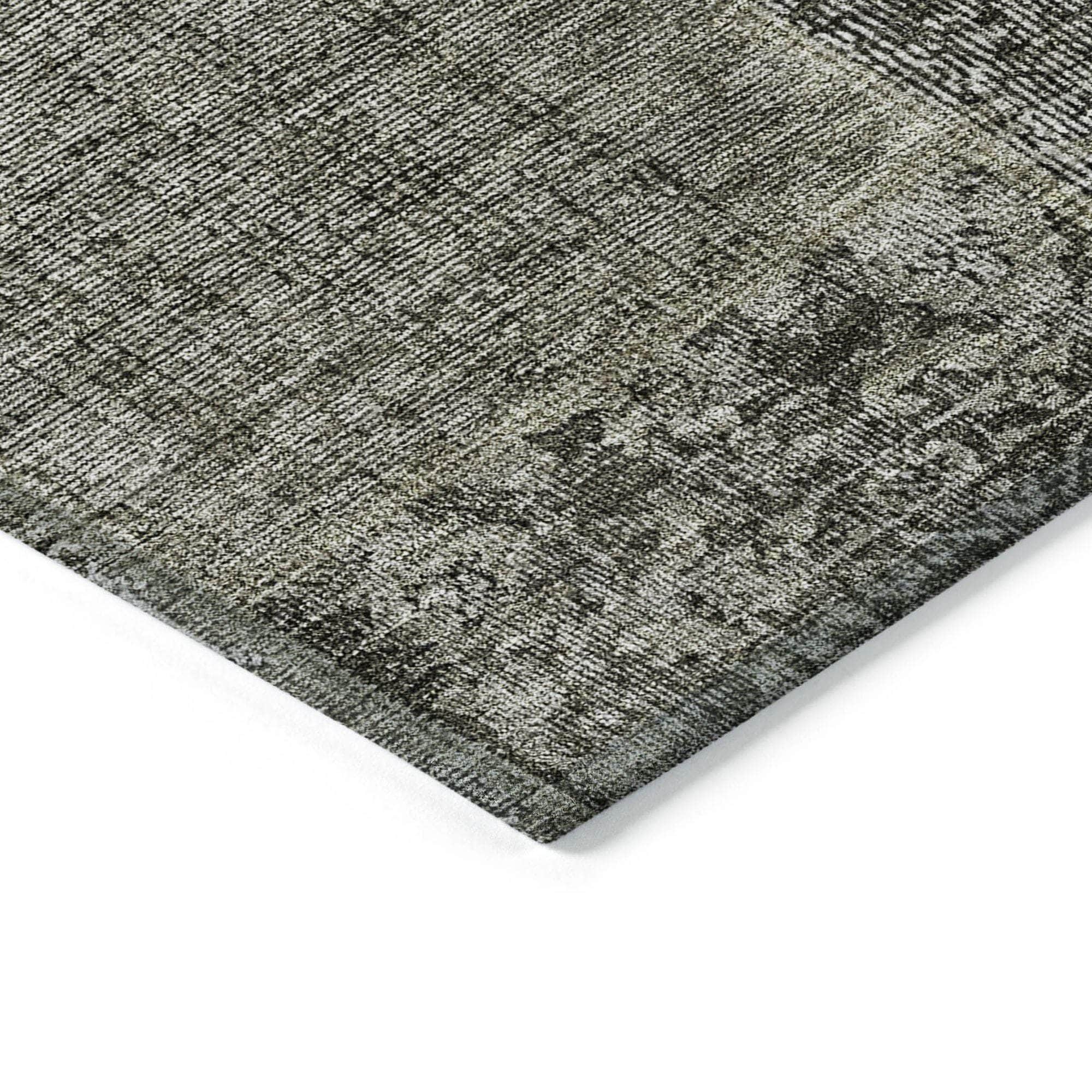 Machine Washable Taupe Brown Rug - Indoor / Outdoor - Kids / Pet Friendly Patchwork Print Rug
