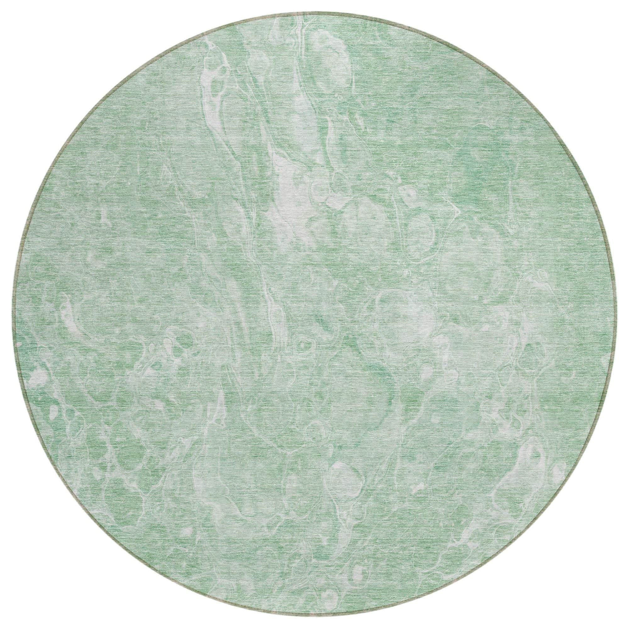 Machine Washable Mint Green Rug - Indoor / Outdoor - Kids / Pet Friendly Abstract Print Rug