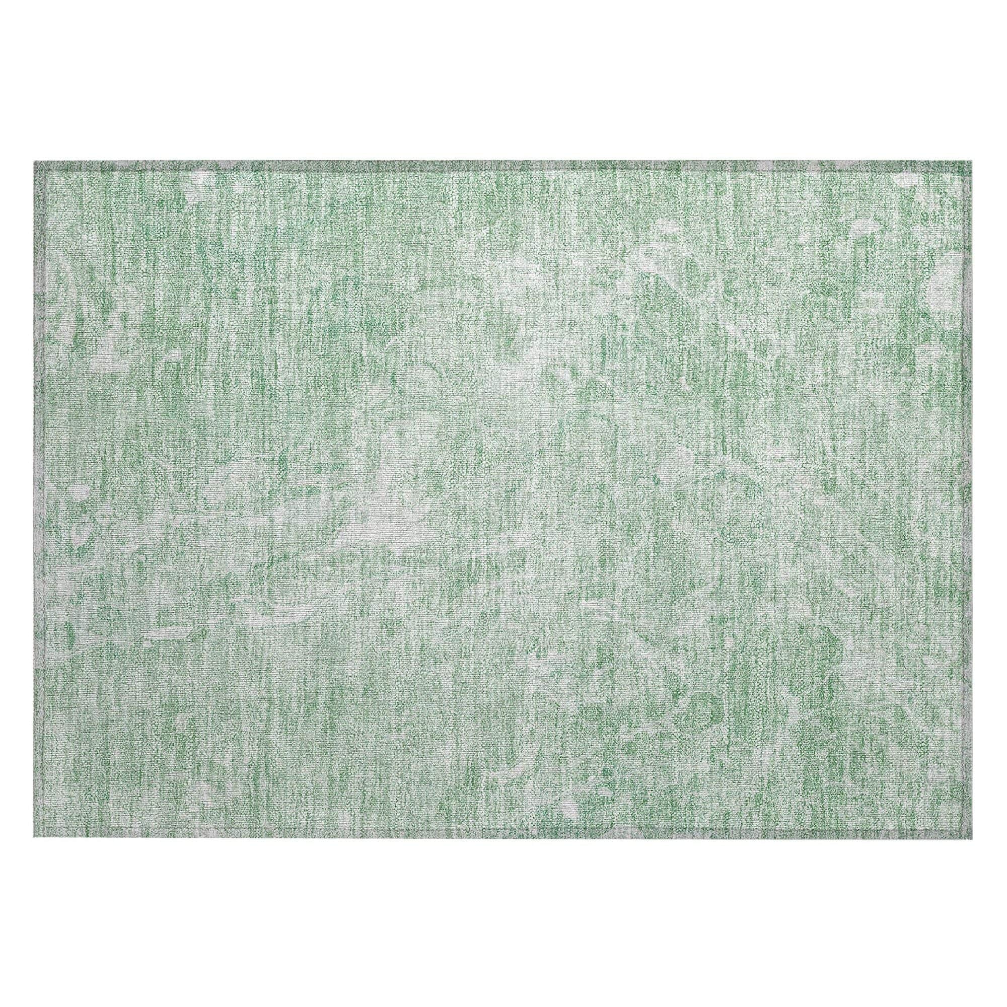 Machine Washable Mint Green Rug - Indoor / Outdoor - Kids / Pet Friendly Abstract Print Rug
