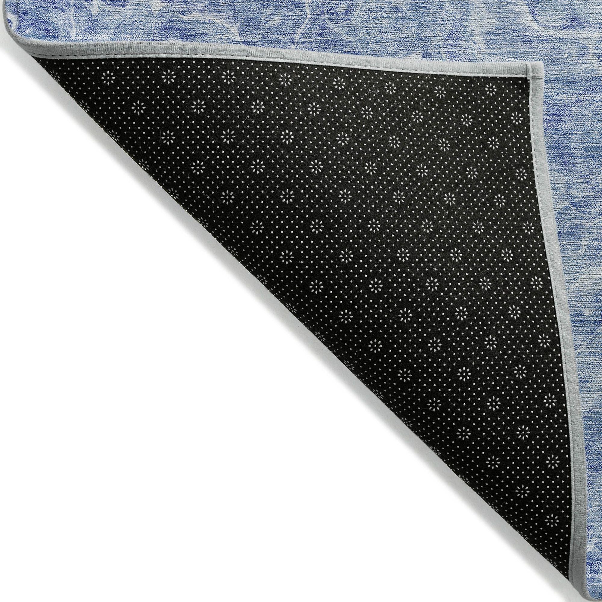 Machine Washable Sky Blue Rug - Indoor / Outdoor - Kids / Pet Friendly Abstract Print Rug