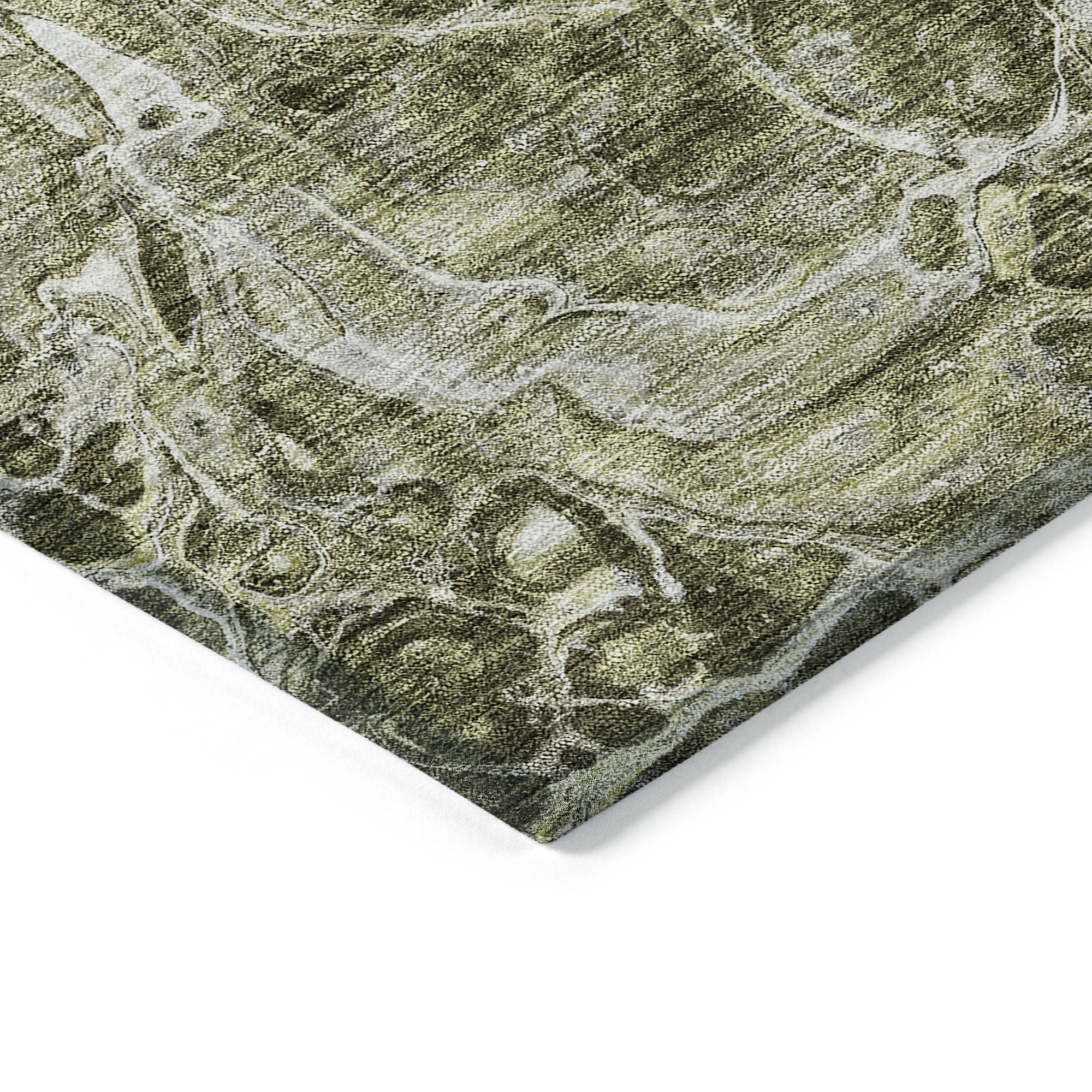 Machine Washable Taupe Brown Rug - Indoor / Outdoor - Kids / Pet Friendly Abstract Print Rug