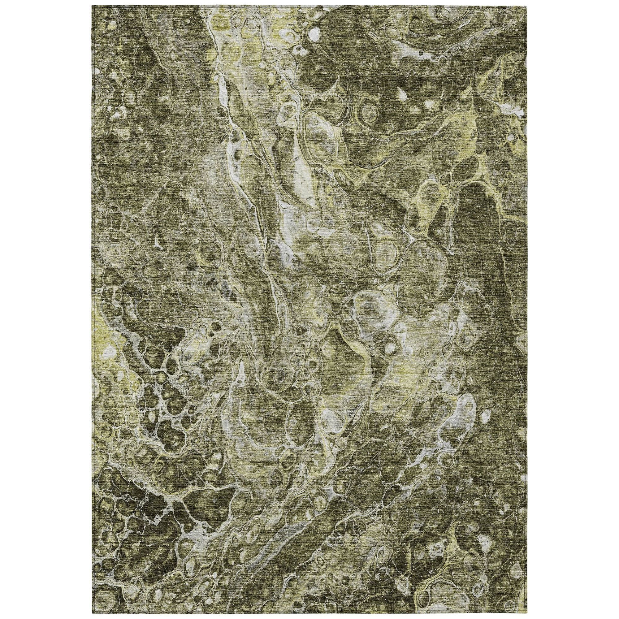 Machine Washable Taupe Brown Rug - Indoor / Outdoor - Kids / Pet Friendly Abstract Print Rug
