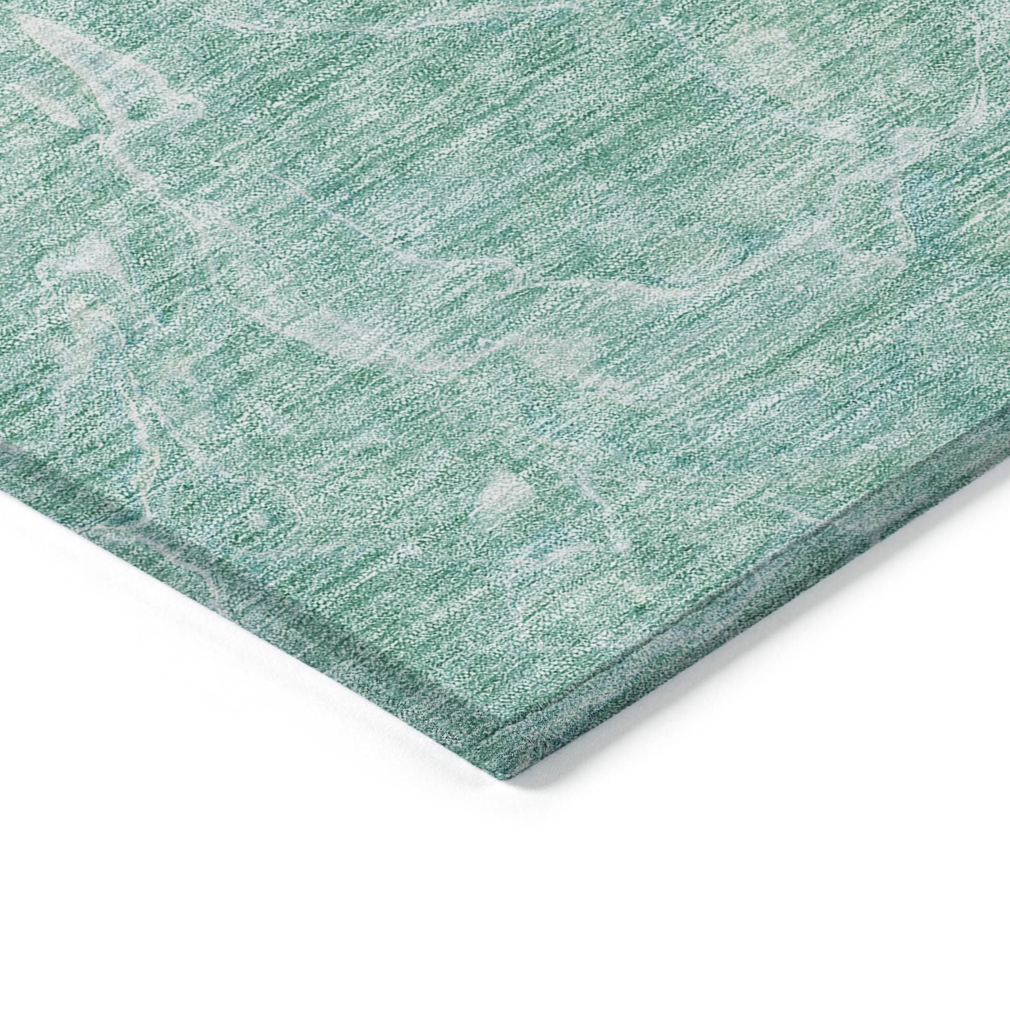 Machine Washable Teal Rug - Indoor / Outdoor - Kids / Pet Friendly Abstract Print Rug