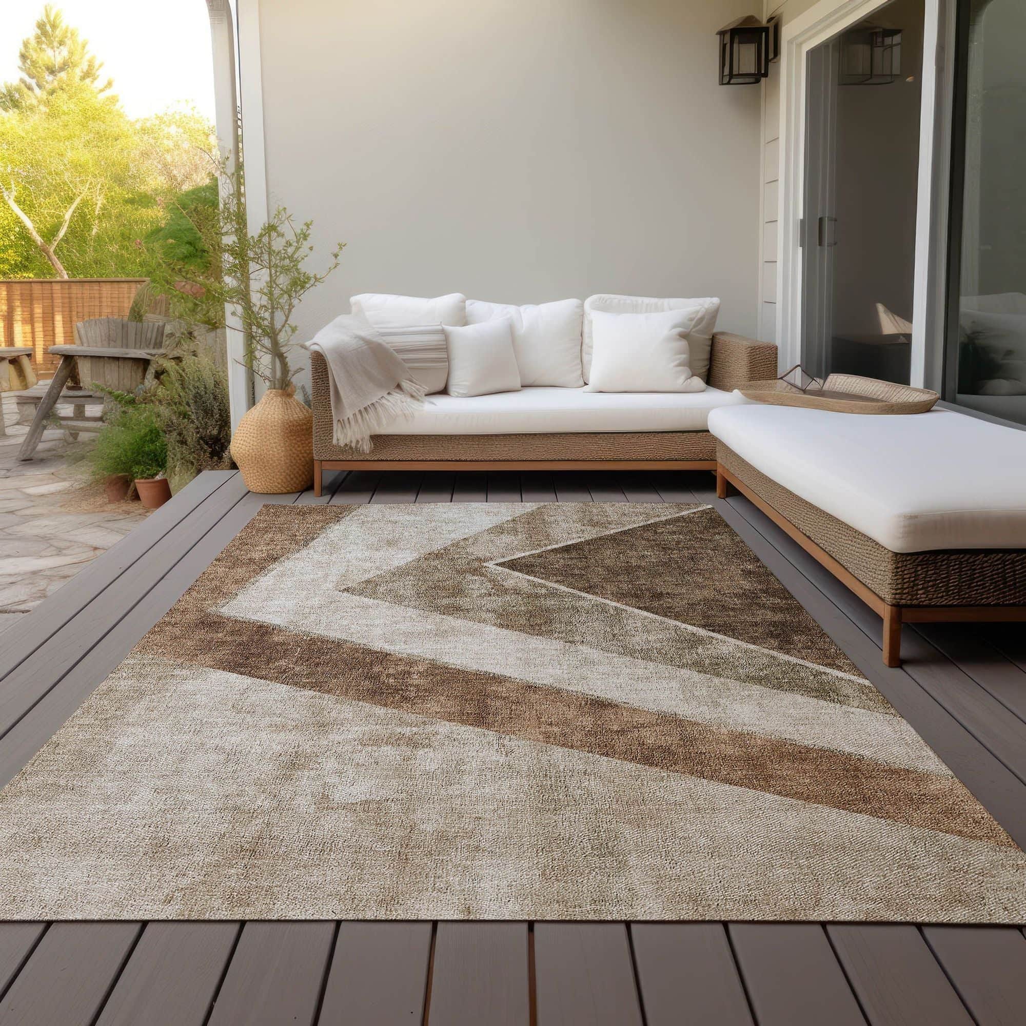 Ecru Machine Washable Rug
