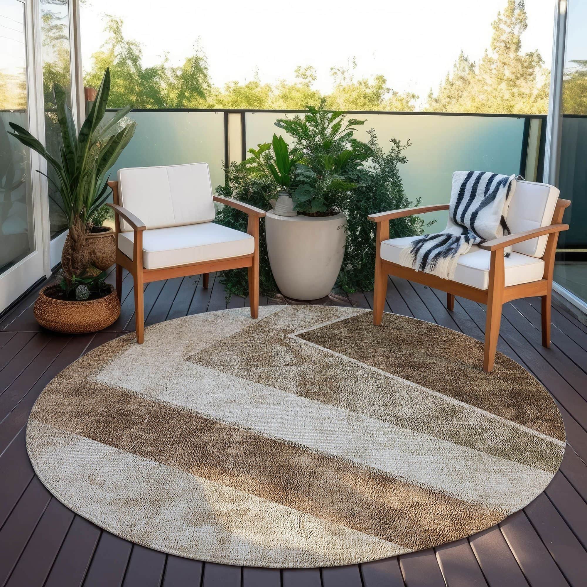 Ecru Machine Washable Rug