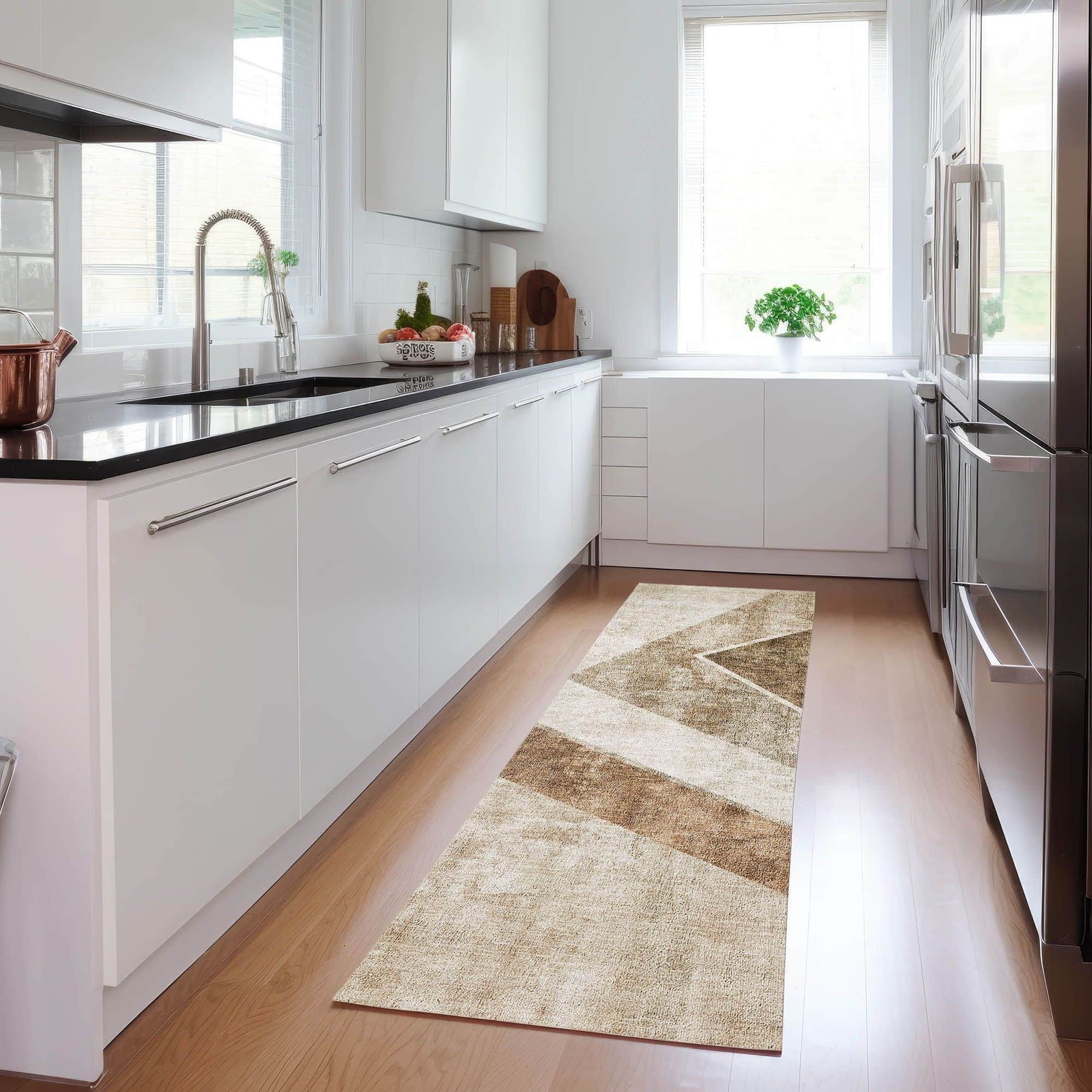 Ecru Machine Washable Rug