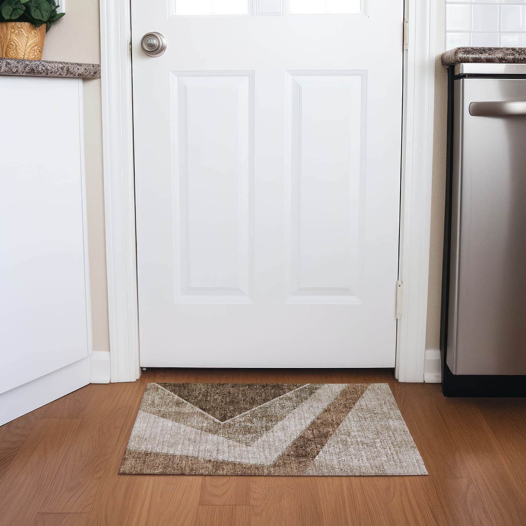 Ecru Machine Washable Rug