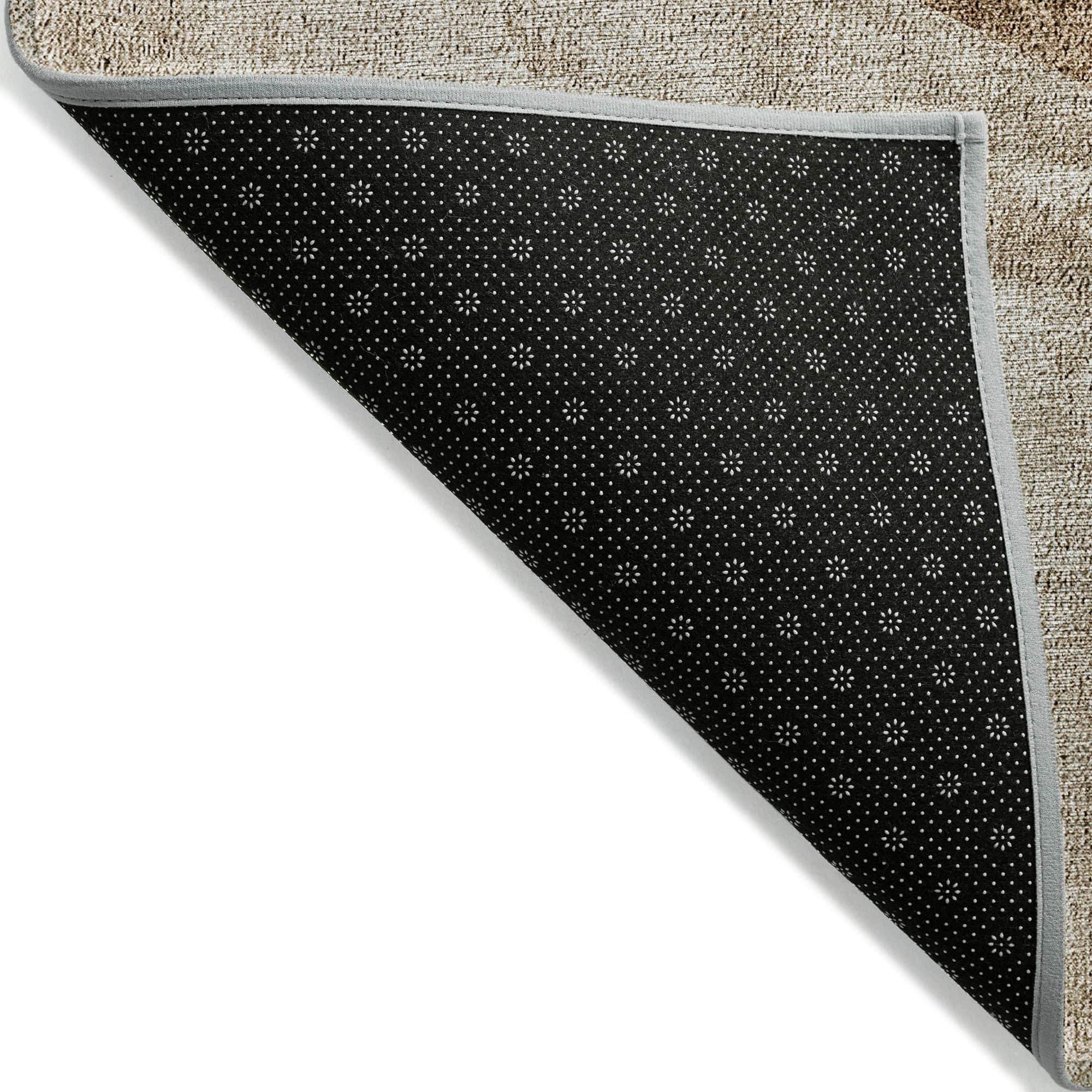 Ecru Machine Washable Rug
