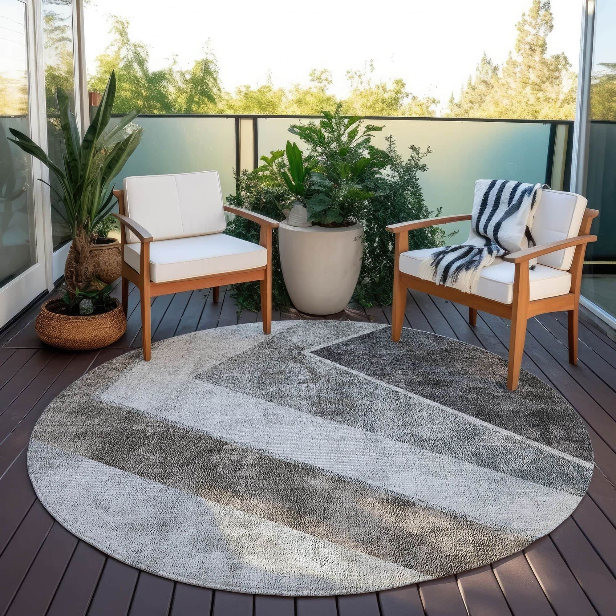 Taupe Machine Washable Rug
