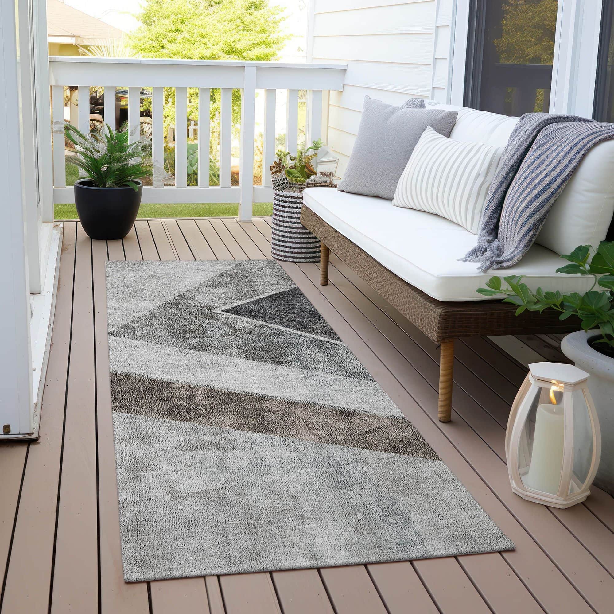 Taupe Machine Washable Rug