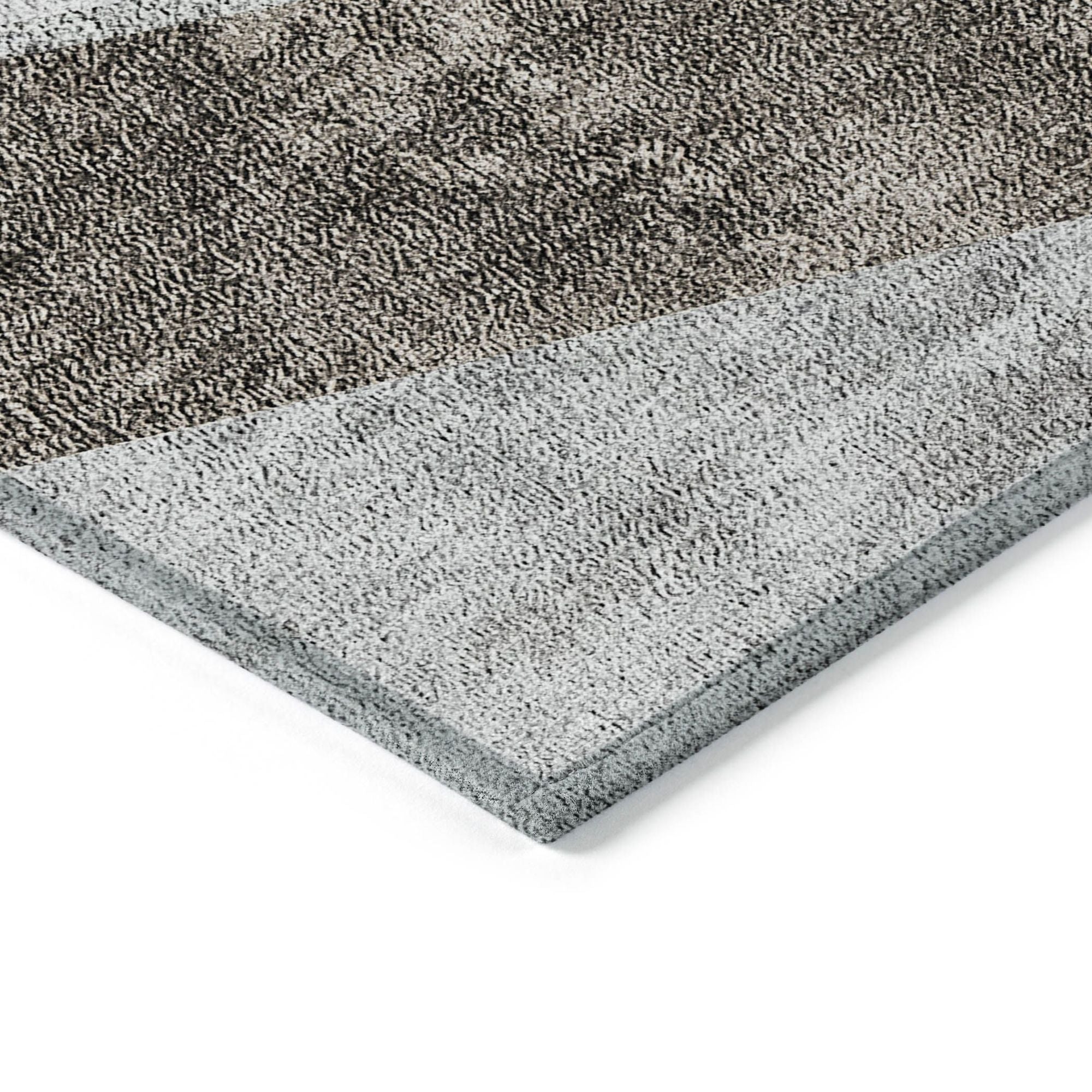 Machine Washable Gray Rug - Indoor / Outdoor - Kids / Pet Friendly Geometric Print Rug