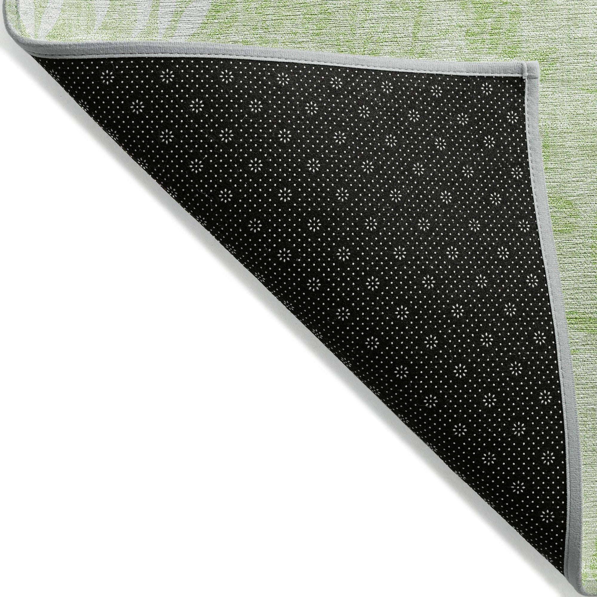 Machine Washable Mint Green Rug - Indoor / Outdoor - Kids / Pet Friendly Floral Print Rug